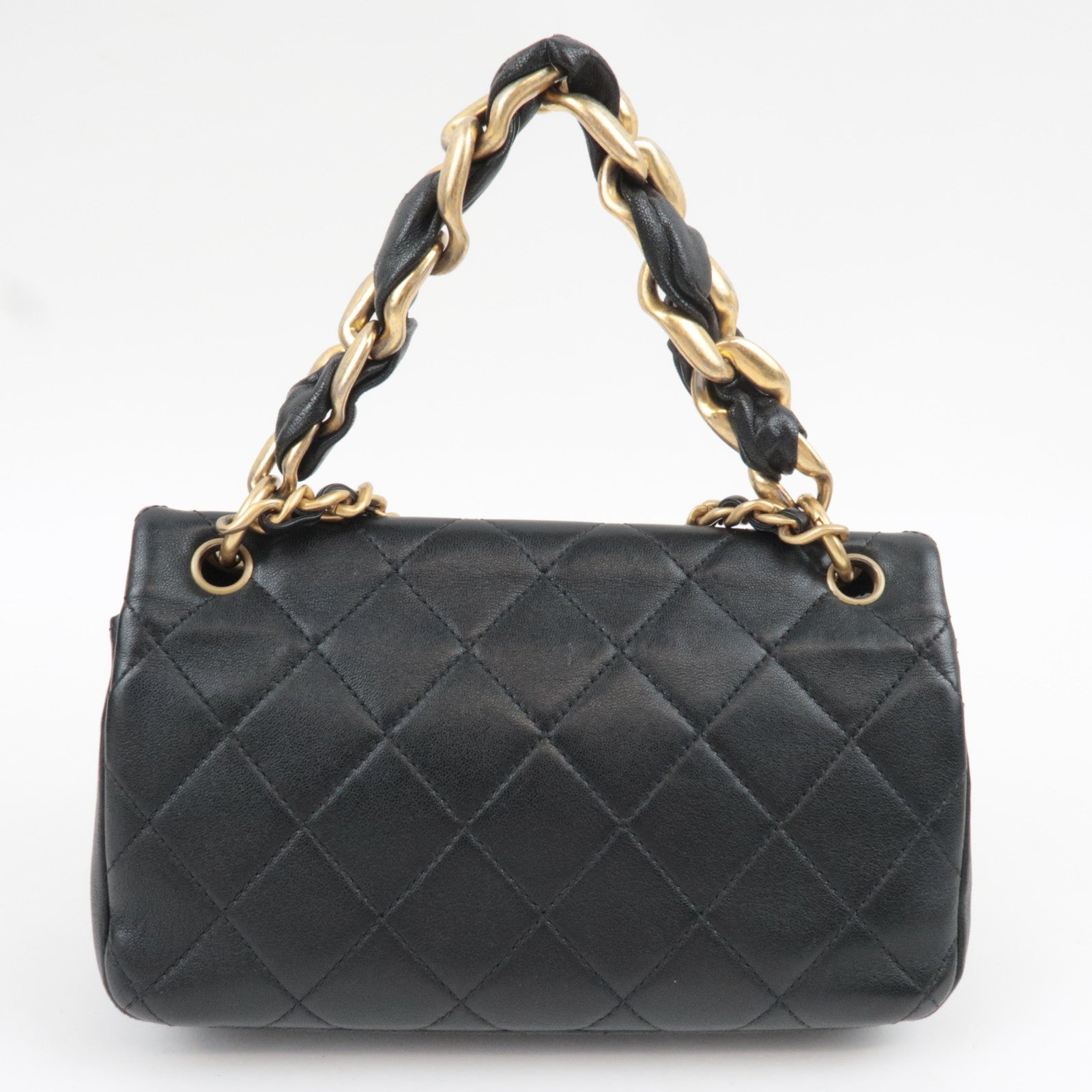 CHANEL Matelasse 2Way Chain Shoulder Bag Lambskin Black Gold HDW 30993840 *G card