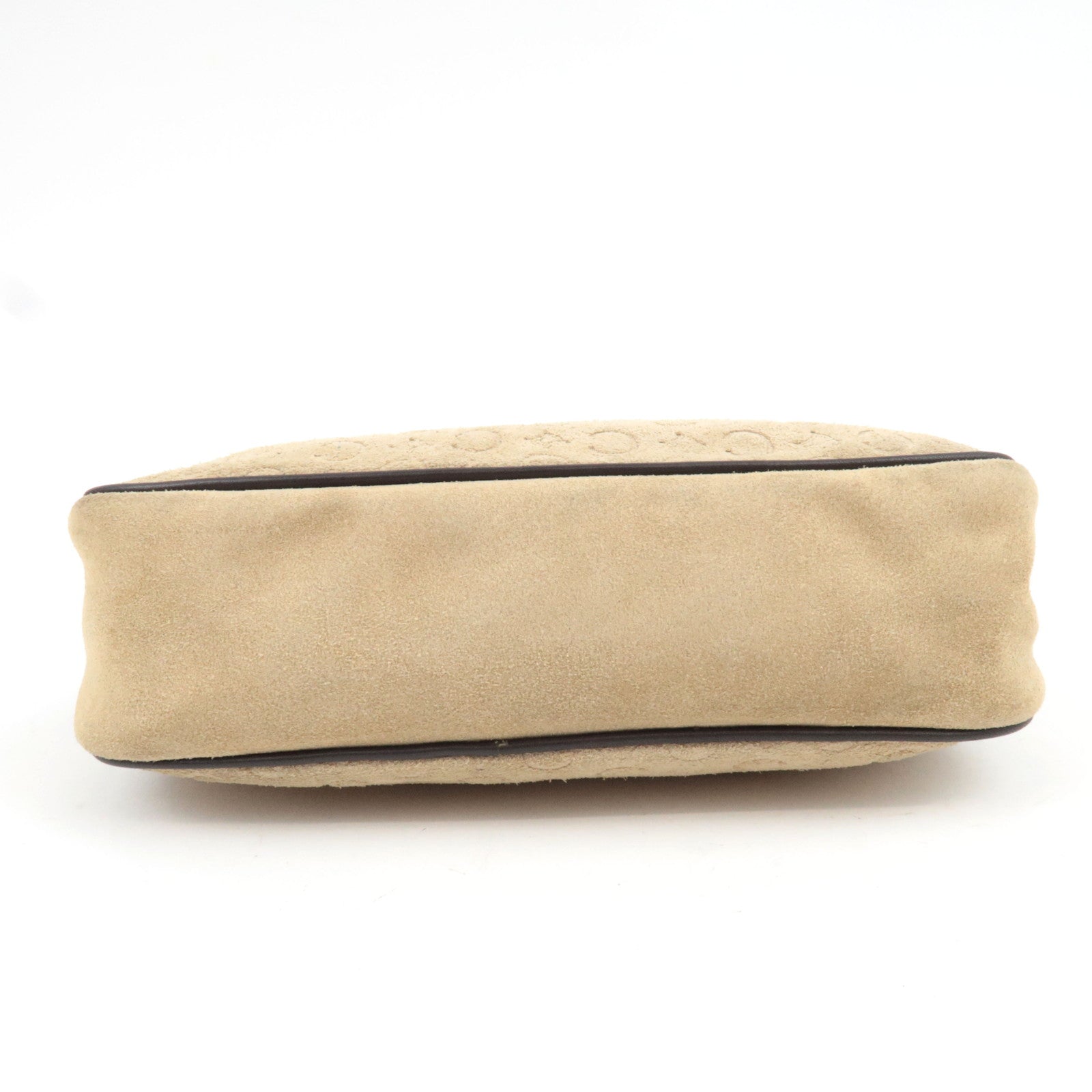 CELINE C Macadam Handbag Suede Leather Beige Brown *Dust bag