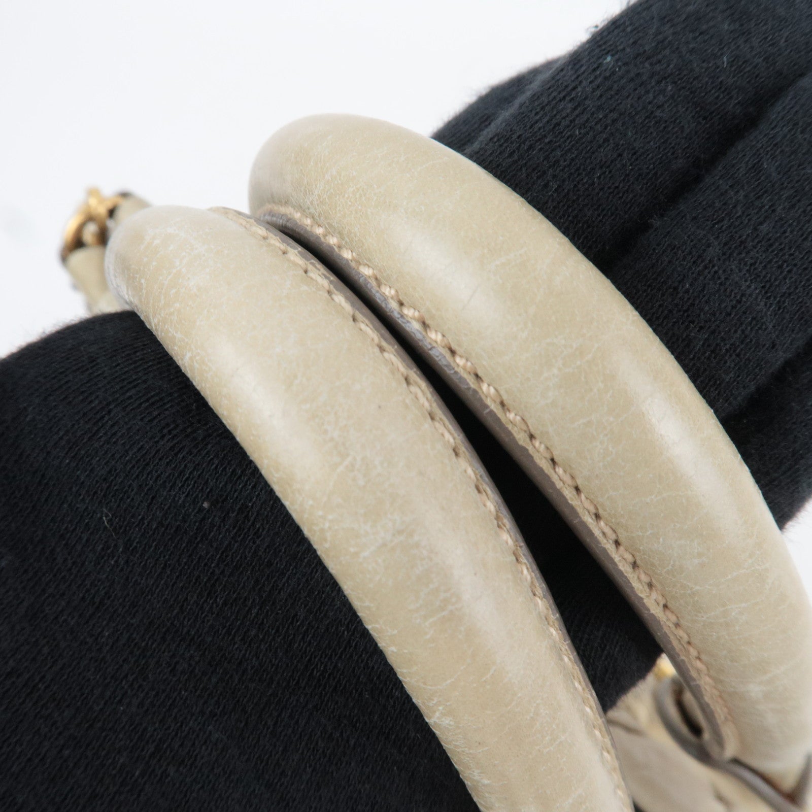 MIU MIU 2Way Handbag Leather Beige *Dust bag