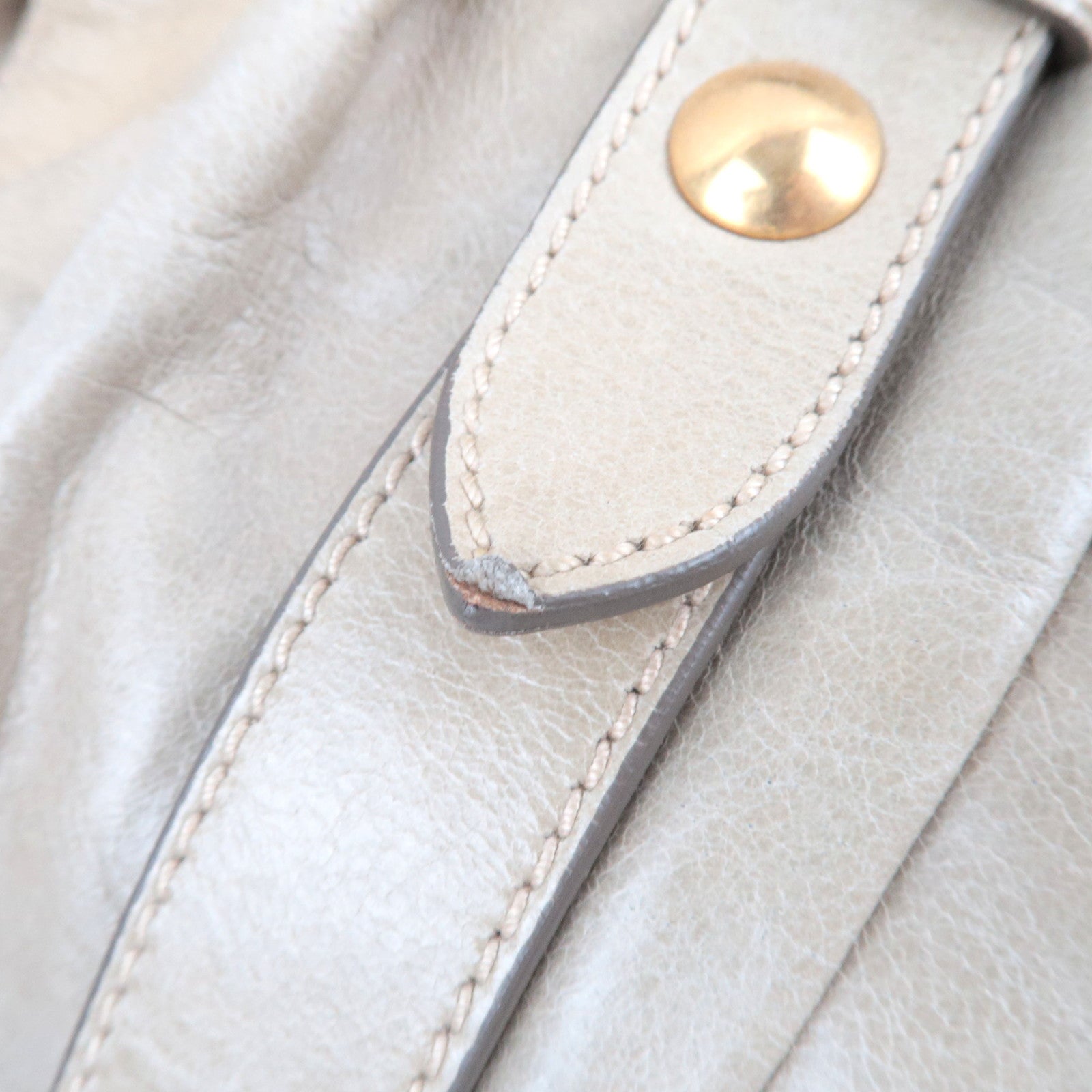 MIU MIU 2Way Handbag Leather Beige *Dust bag