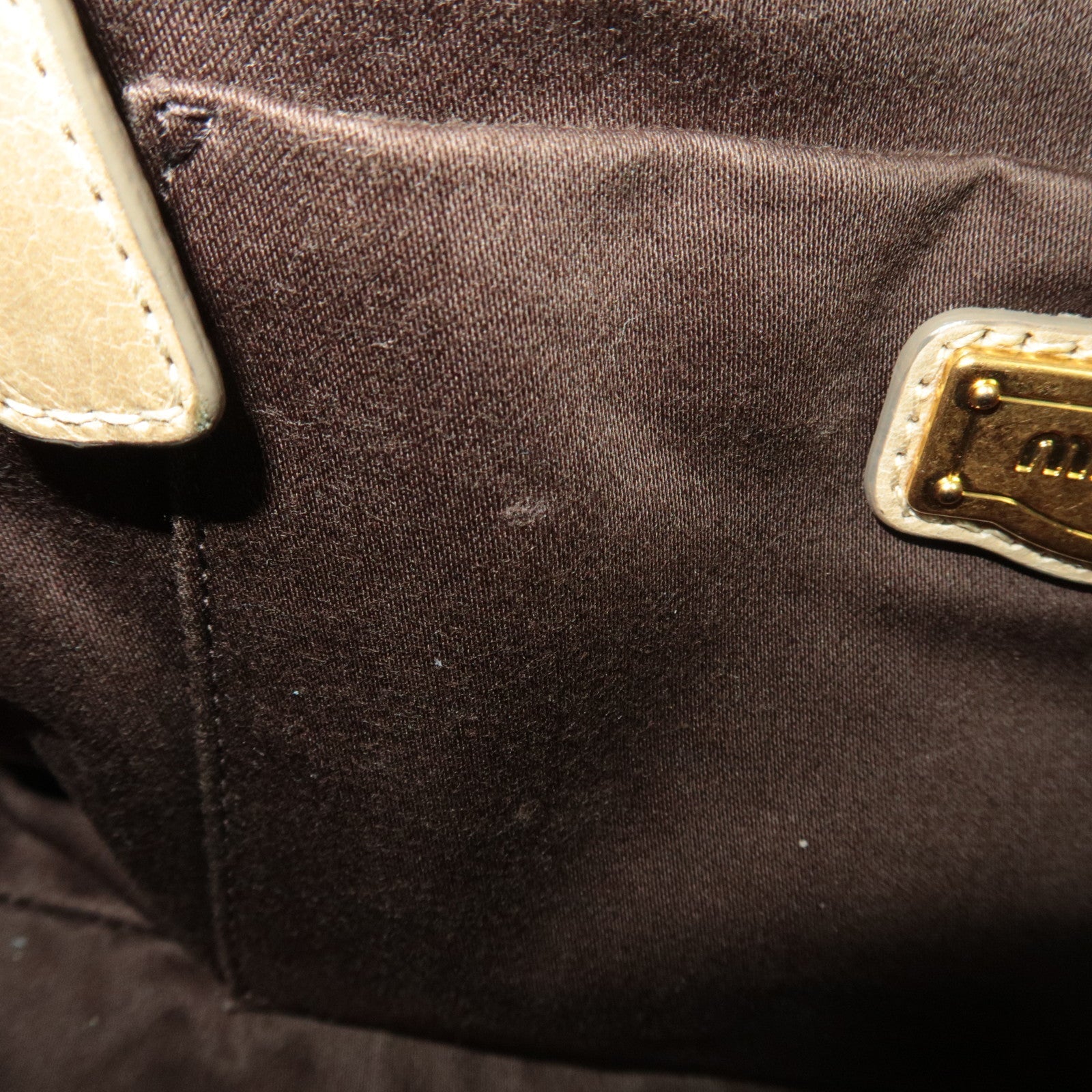 MIU MIU 2Way Handbag Leather Beige *Dust bag