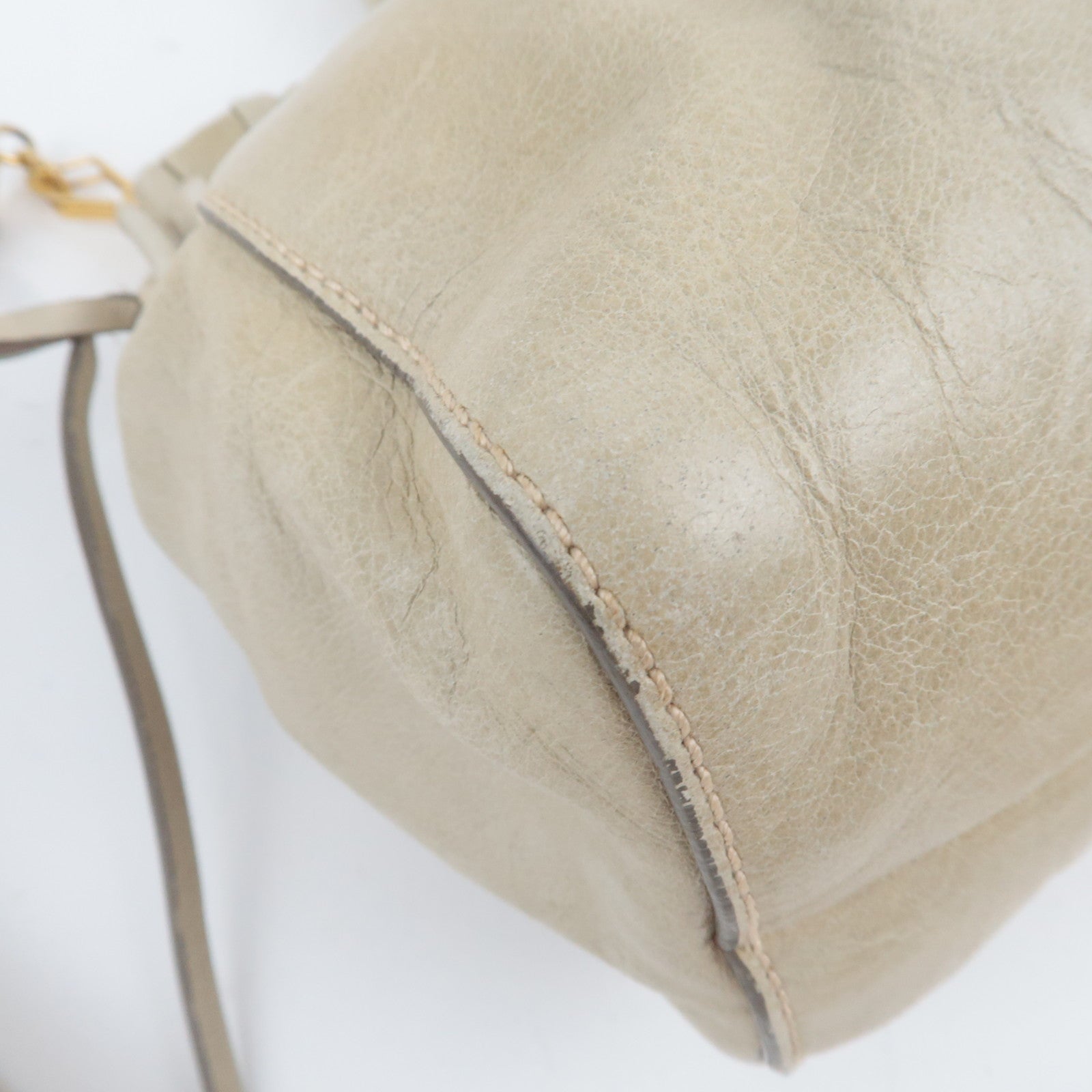 MIU MIU 2Way Handbag Leather Beige *Dust bag