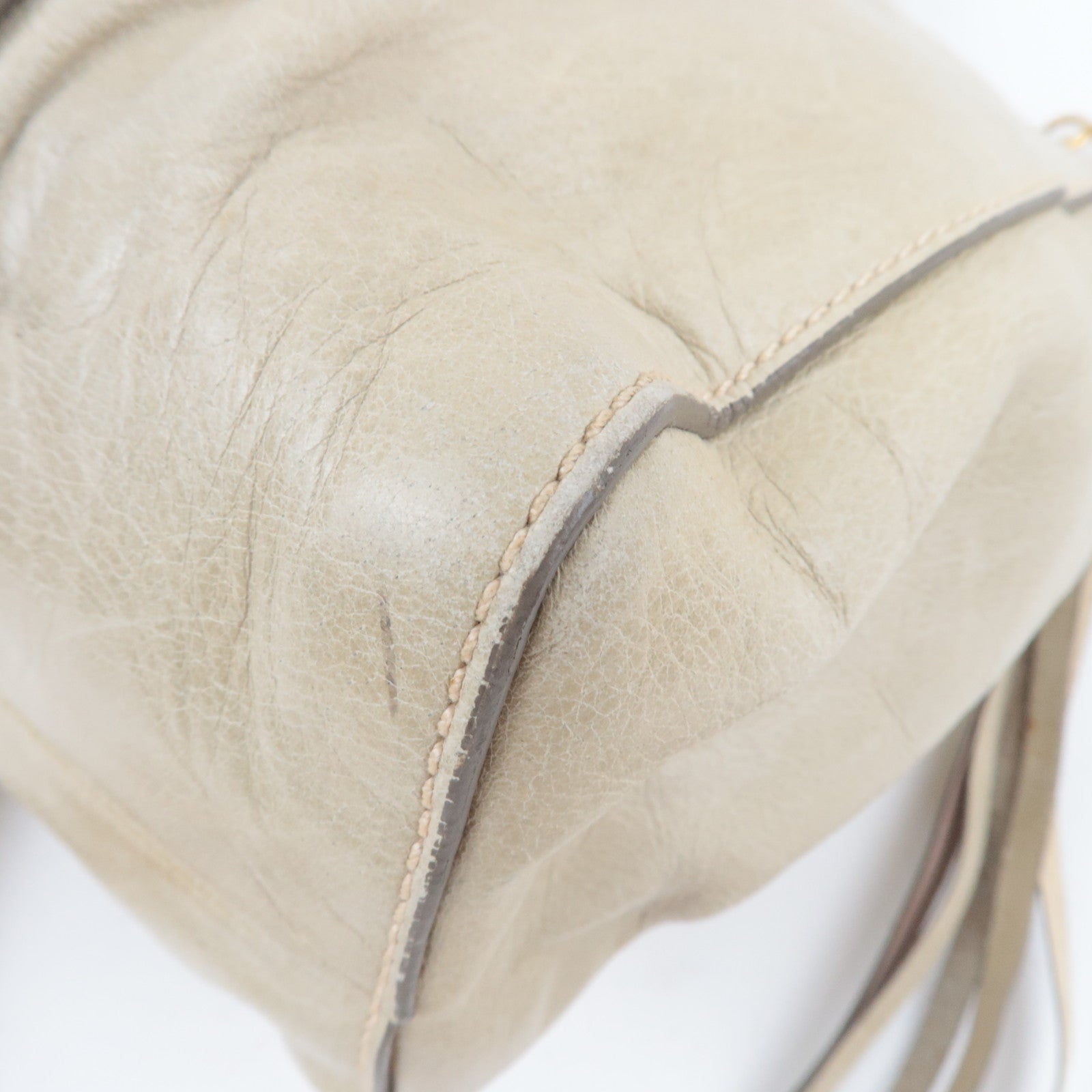 MIU MIU 2Way Handbag Leather Beige *Dust bag