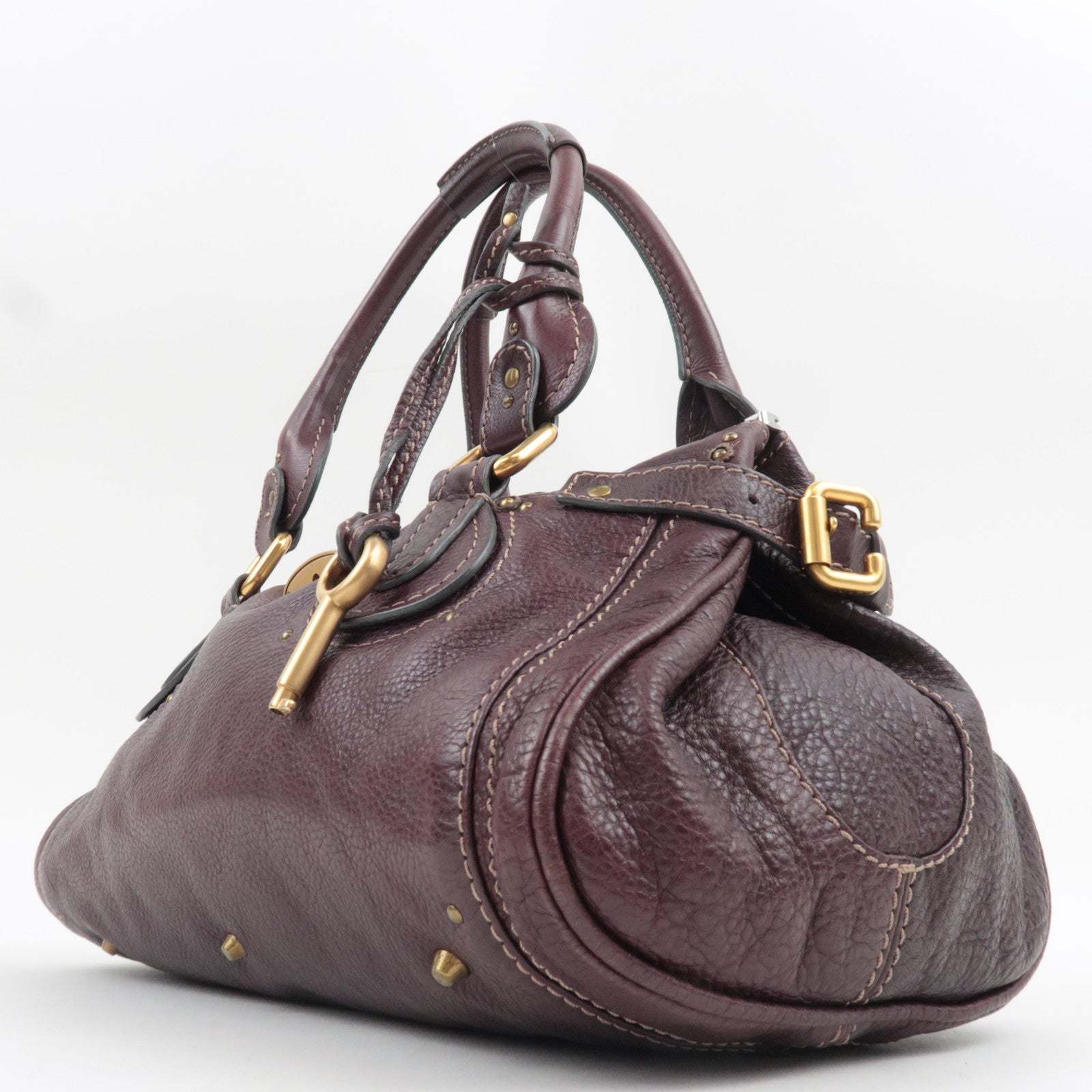Chloe Paddington Handbag Leather Maroon *Key Lock, G card