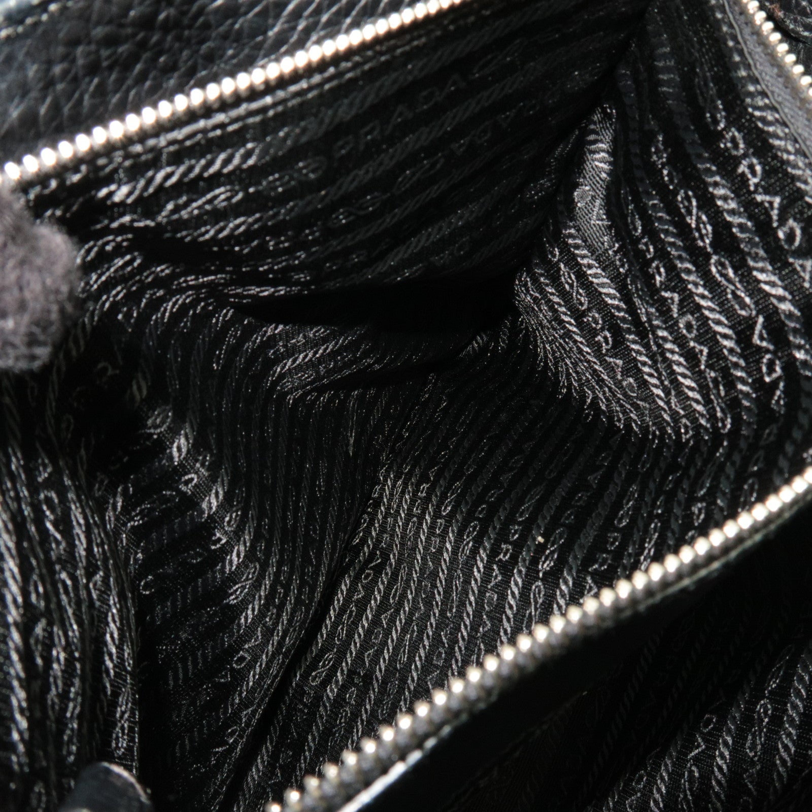 PRADA Logo Tote Bag Leather Black *Dust bag