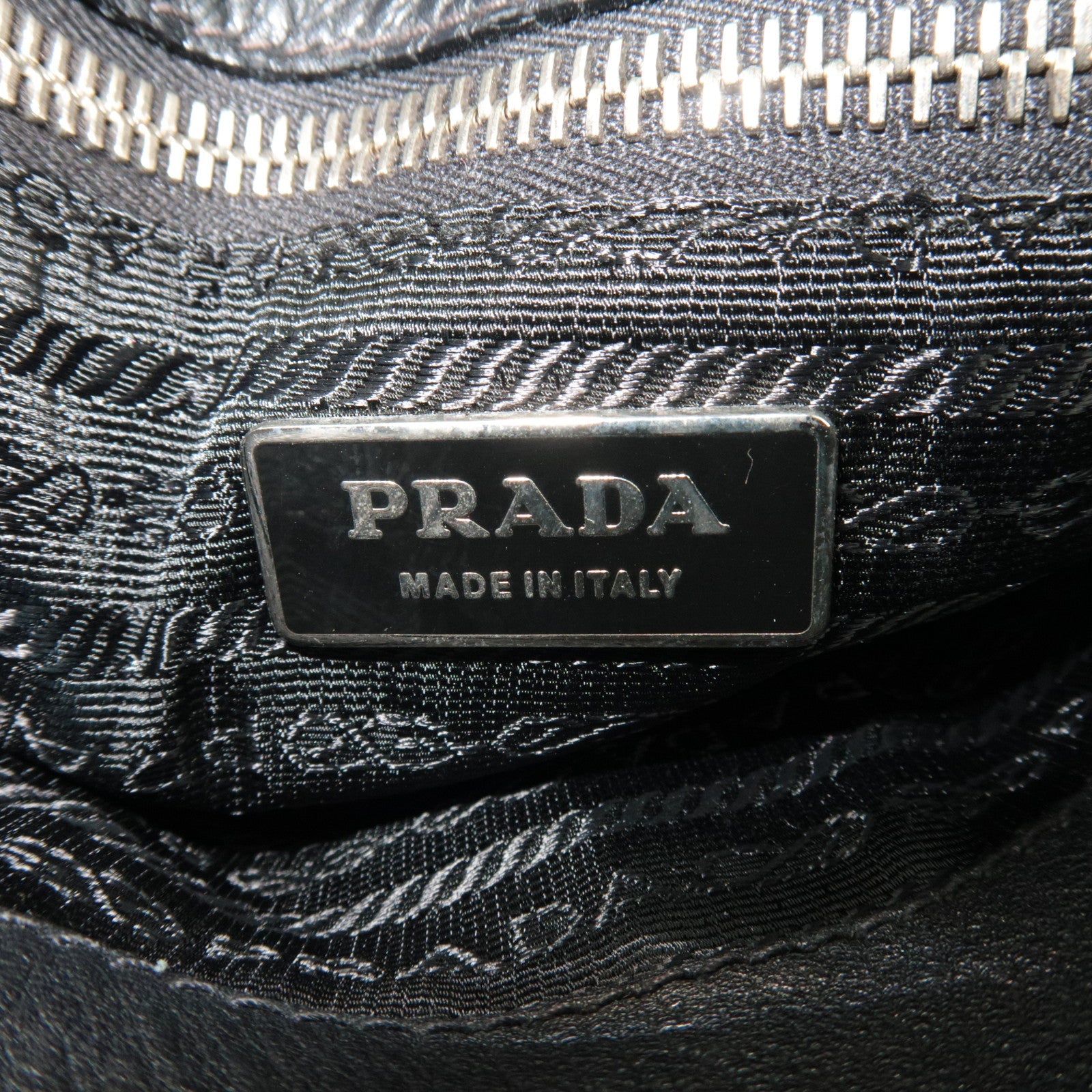 PRADA Logo Tote Bag Leather Black *Dust bag