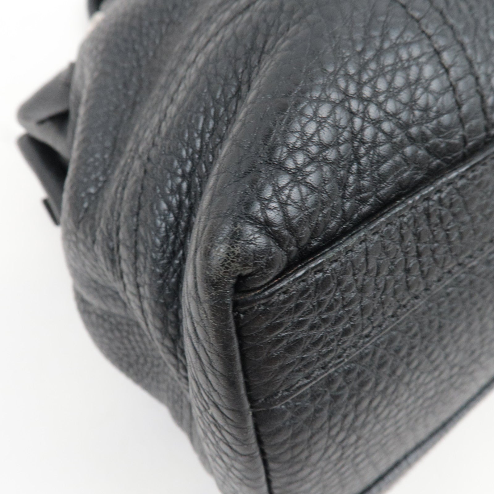 PRADA Logo Tote Bag Leather Black *Dust bag