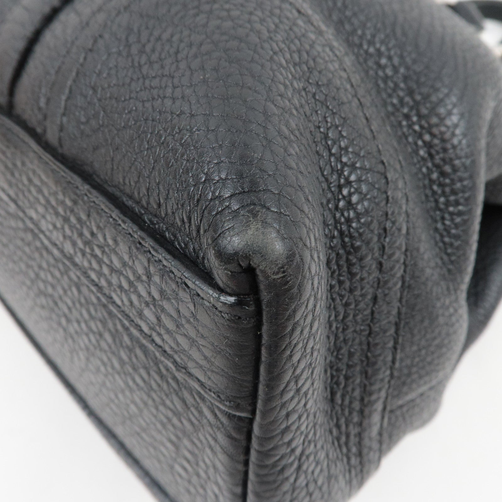 PRADA Logo Tote Bag Leather Black *Dust bag