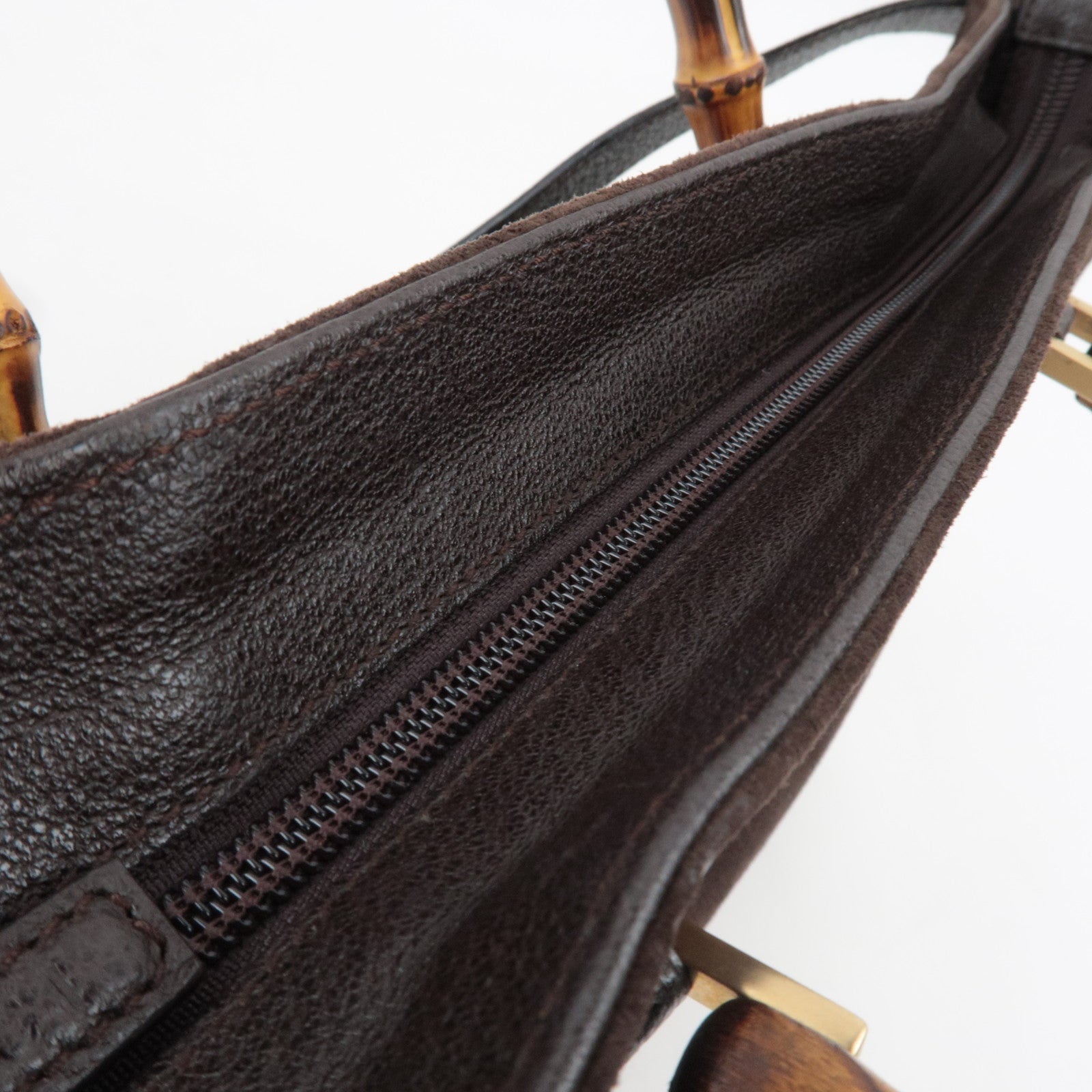 GUCCI Bamboo 2Way Handbag Suede Brown 001.2855.1875.0 *Dust bag, Strap