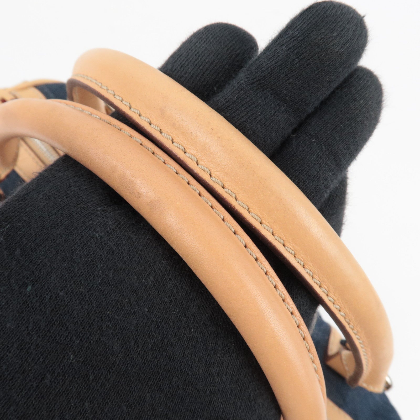 TOD'S Boston Bag Denim Leather Blue Beige *Dust bag