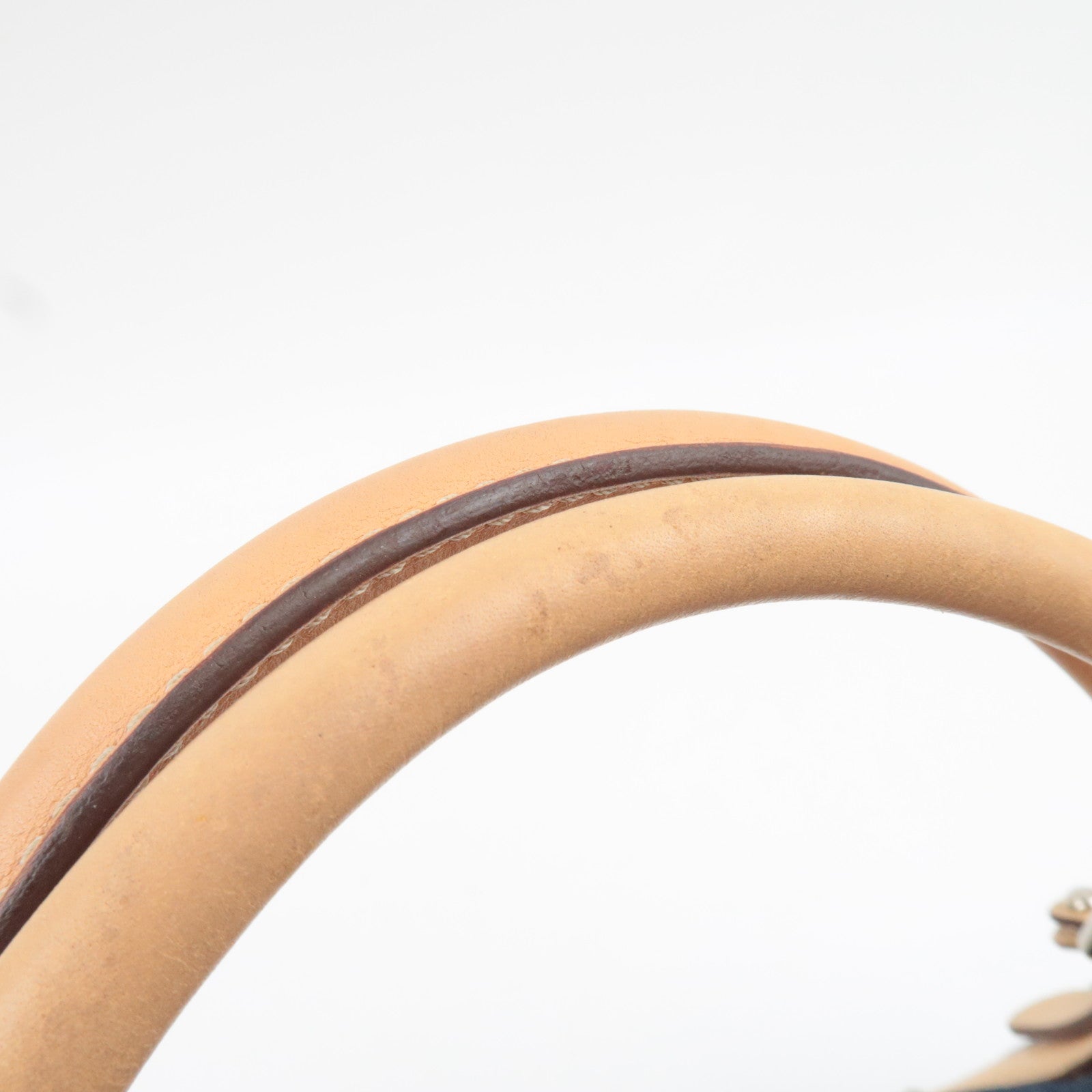 TOD'S Boston Bag Denim Leather Blue Beige *Dust bag