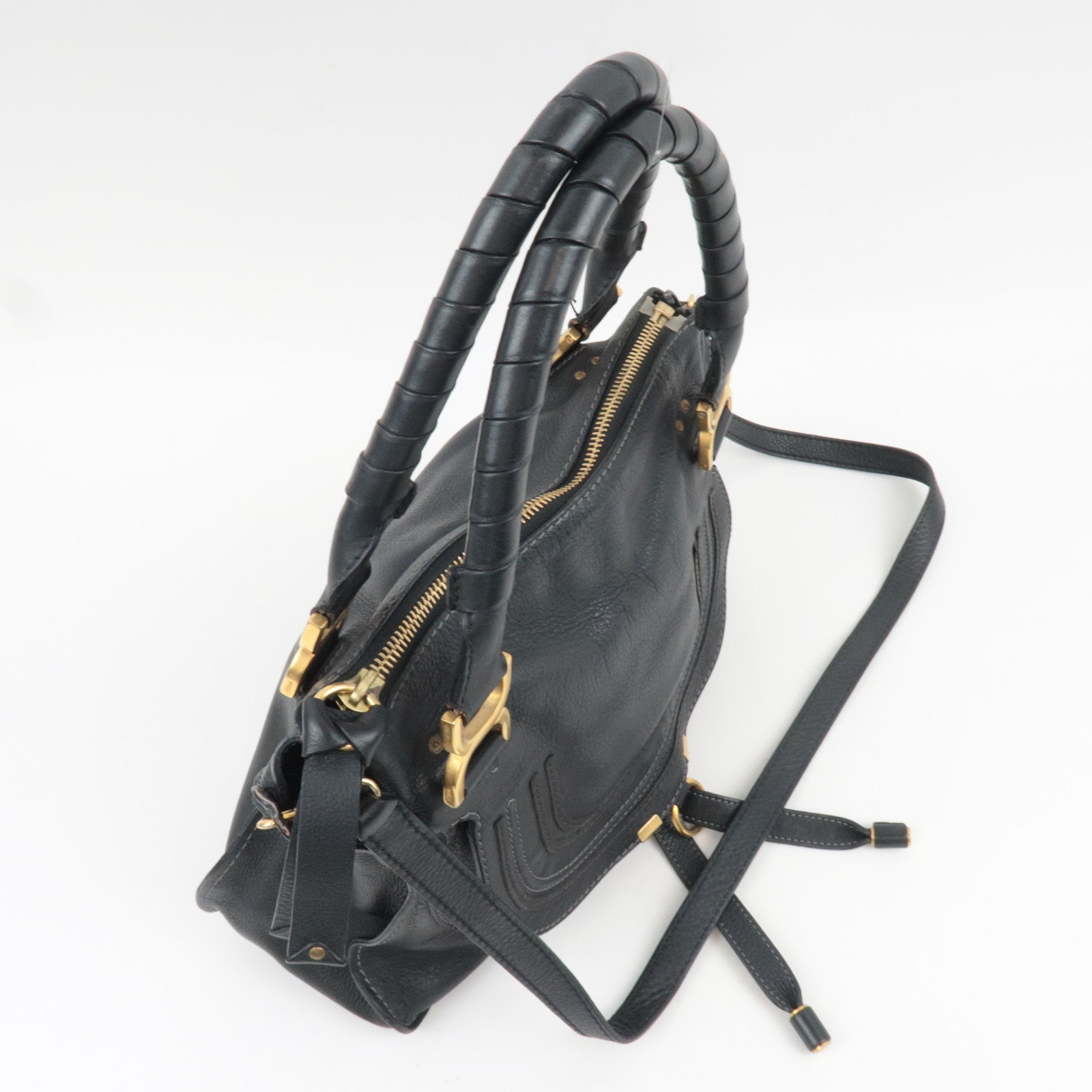 Chloe Marcie 2Way Shoulder Bag Leather Black *Strap