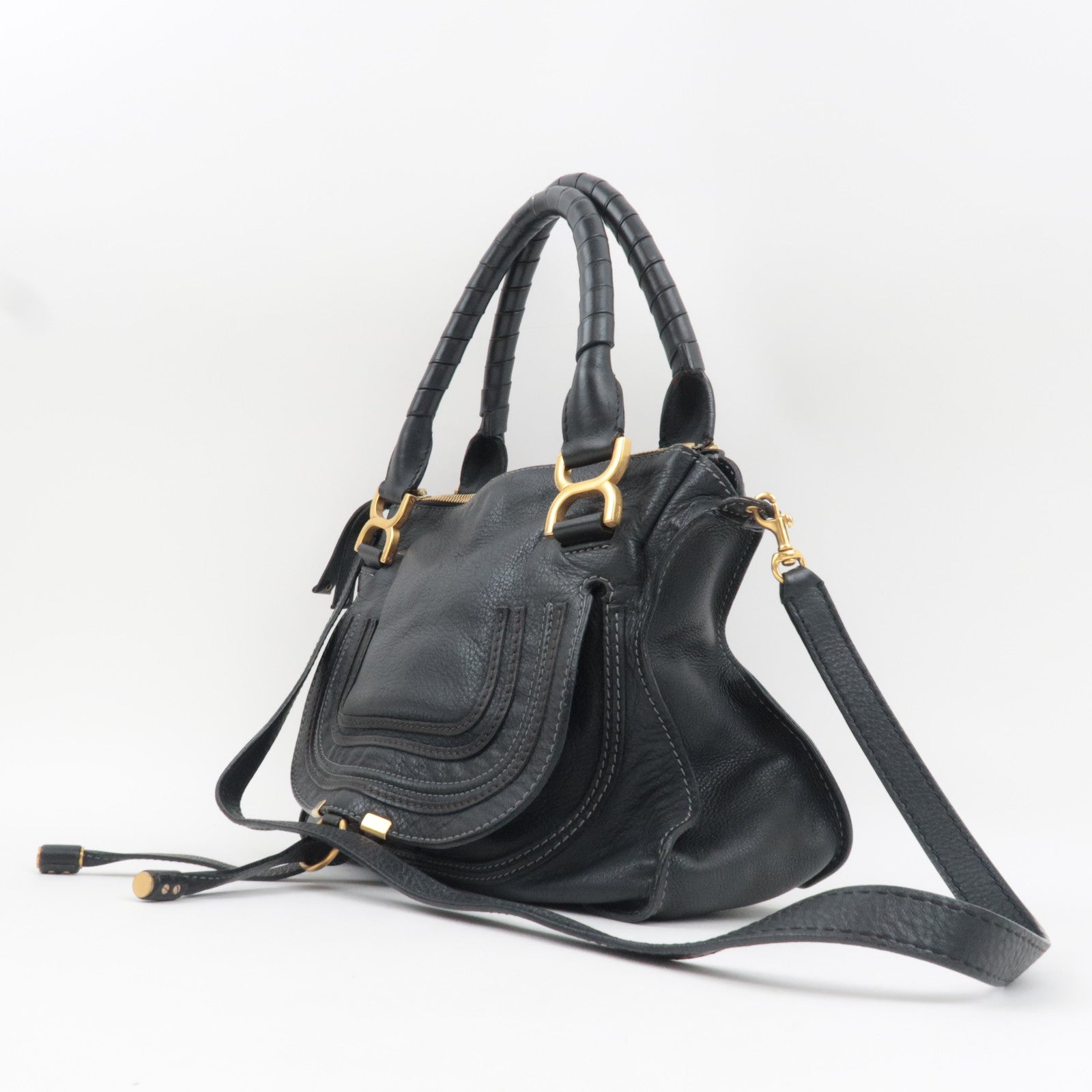 Chloe Marcie 2Way Shoulder Bag Leather Black *Strap