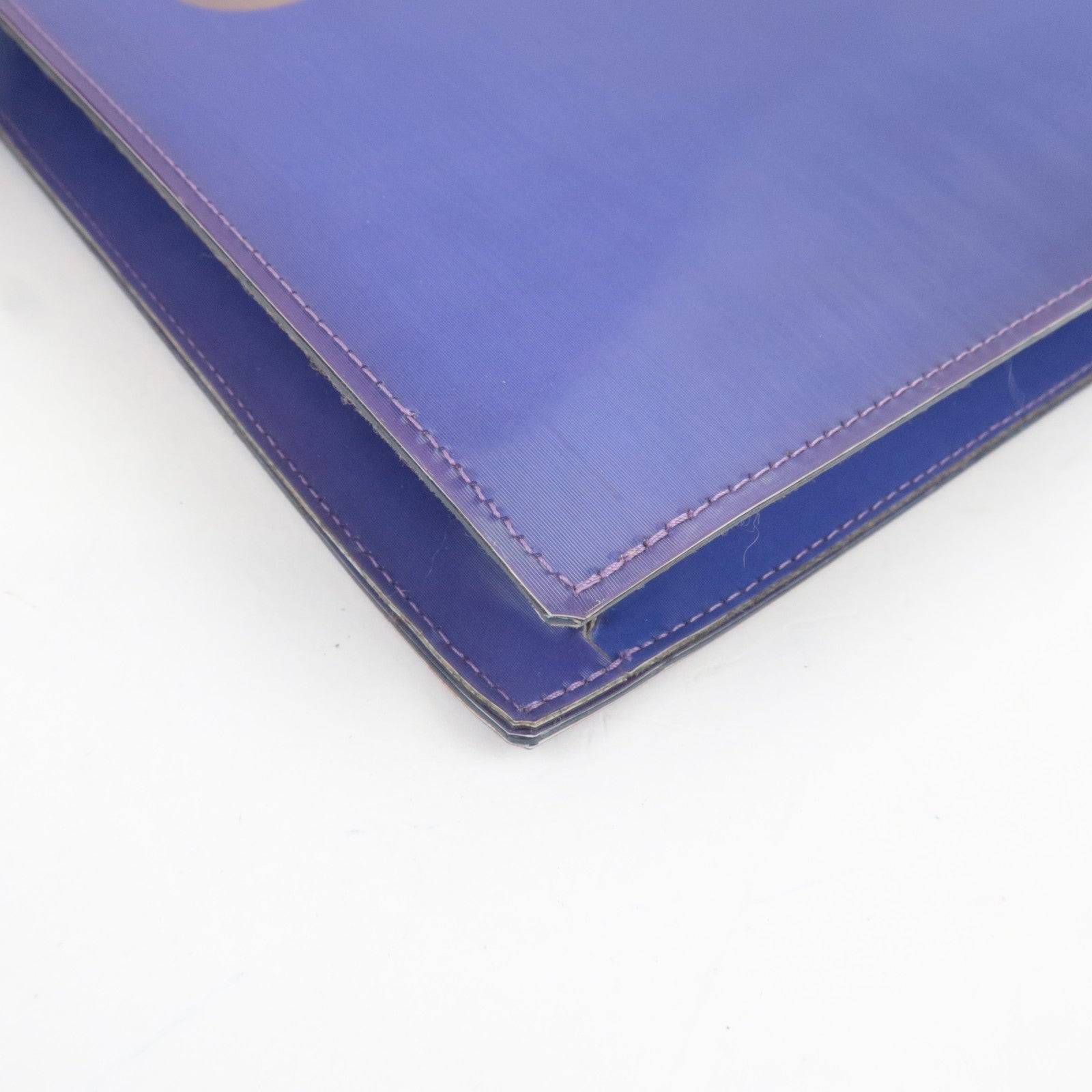 CHANEL Hologram Coco Mark Chain Shoulder Bag Purple Silver HDW 6151598 *G card