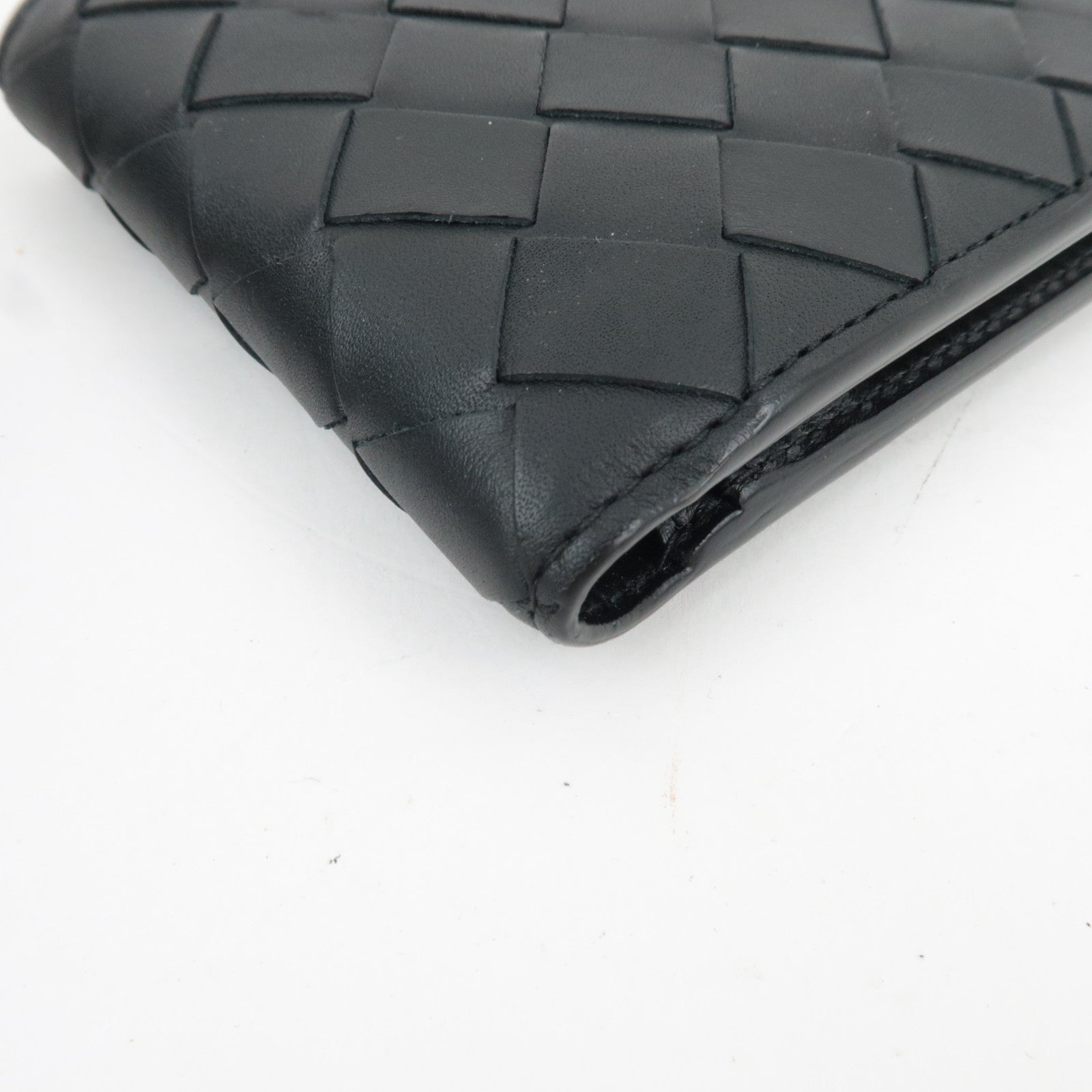 BOTTEGA VENETA Intrecciato Bifold Wallet Leather Black *Dust bag