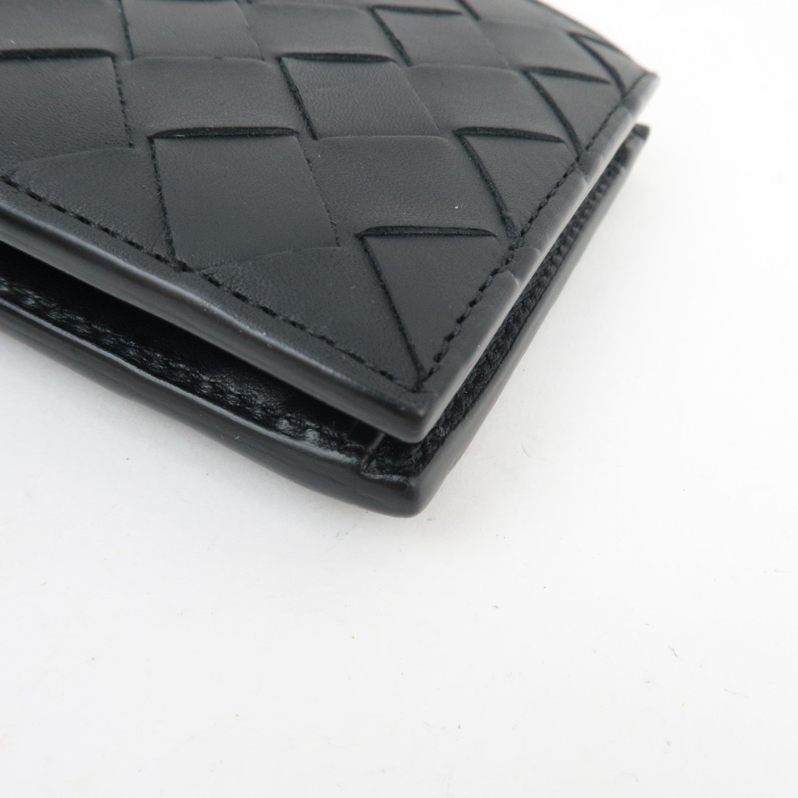 BOTTEGA VENETA Intrecciato Bifold Wallet Leather Black *Dust bag