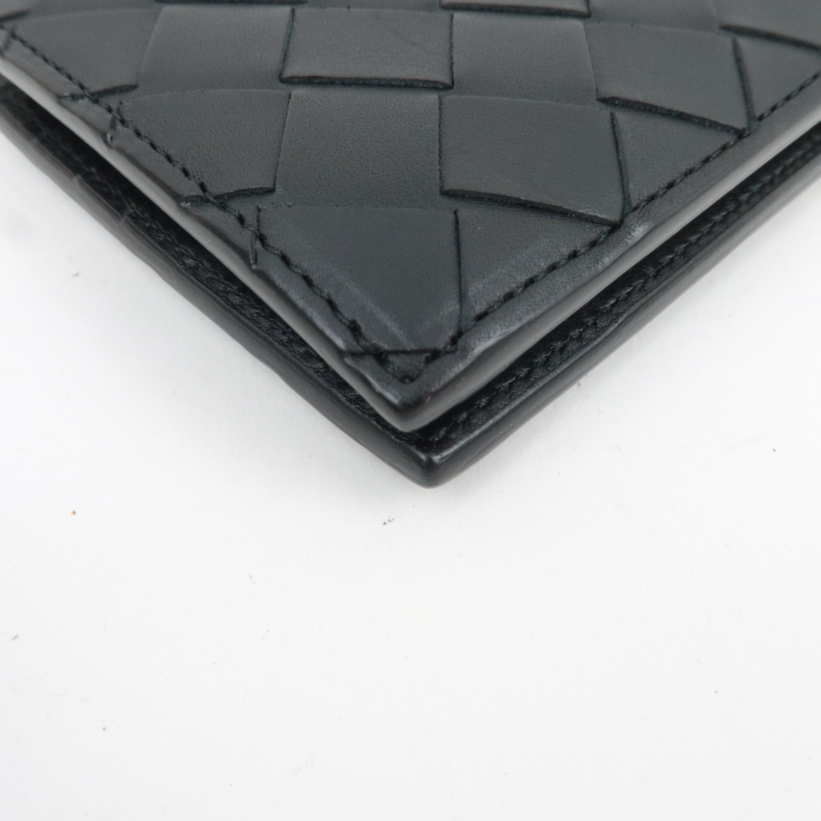 BOTTEGA VENETA Intrecciato Bifold Wallet Leather Black *Dust bag