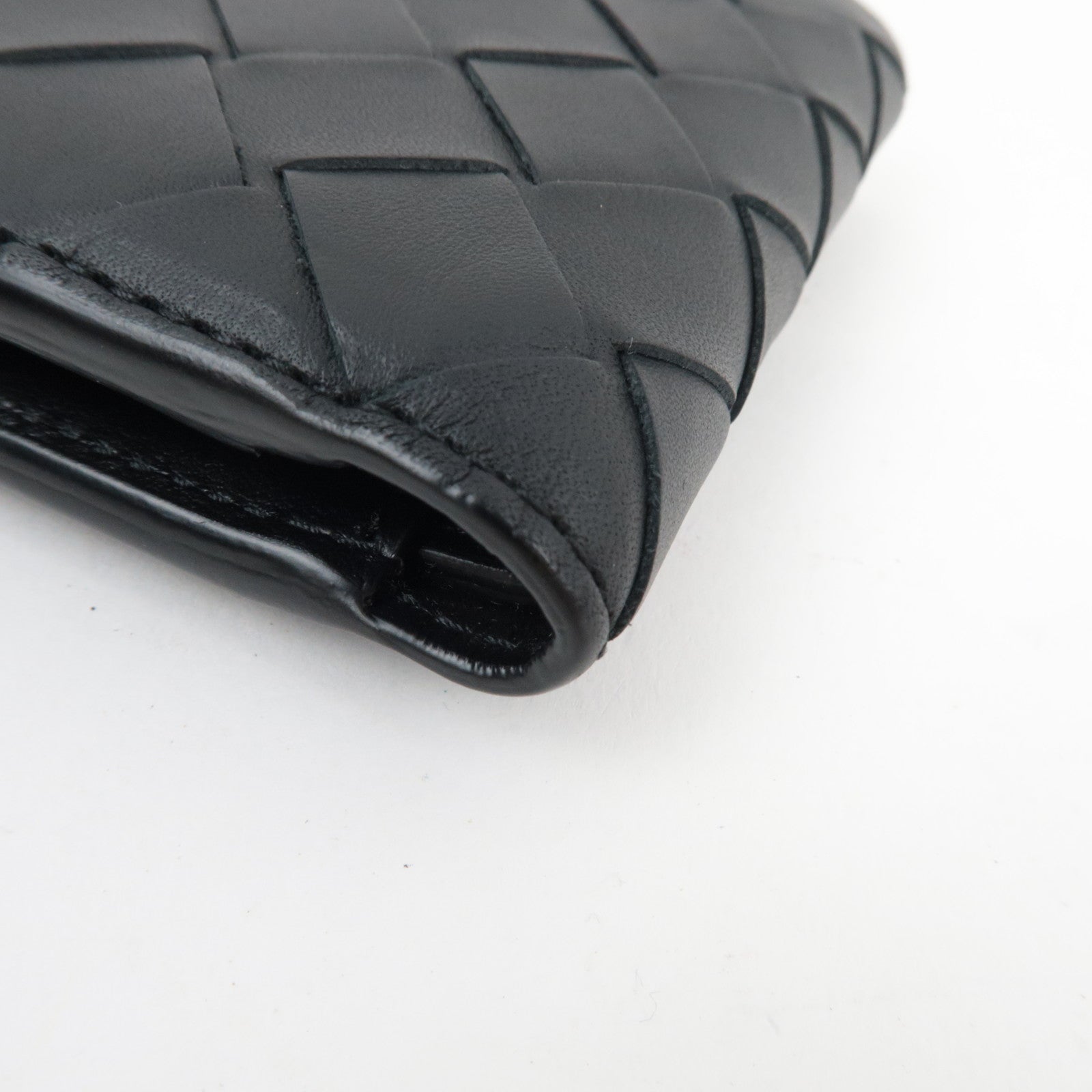 BOTTEGA VENETA Intrecciato Bifold Wallet Leather Black *Dust bag