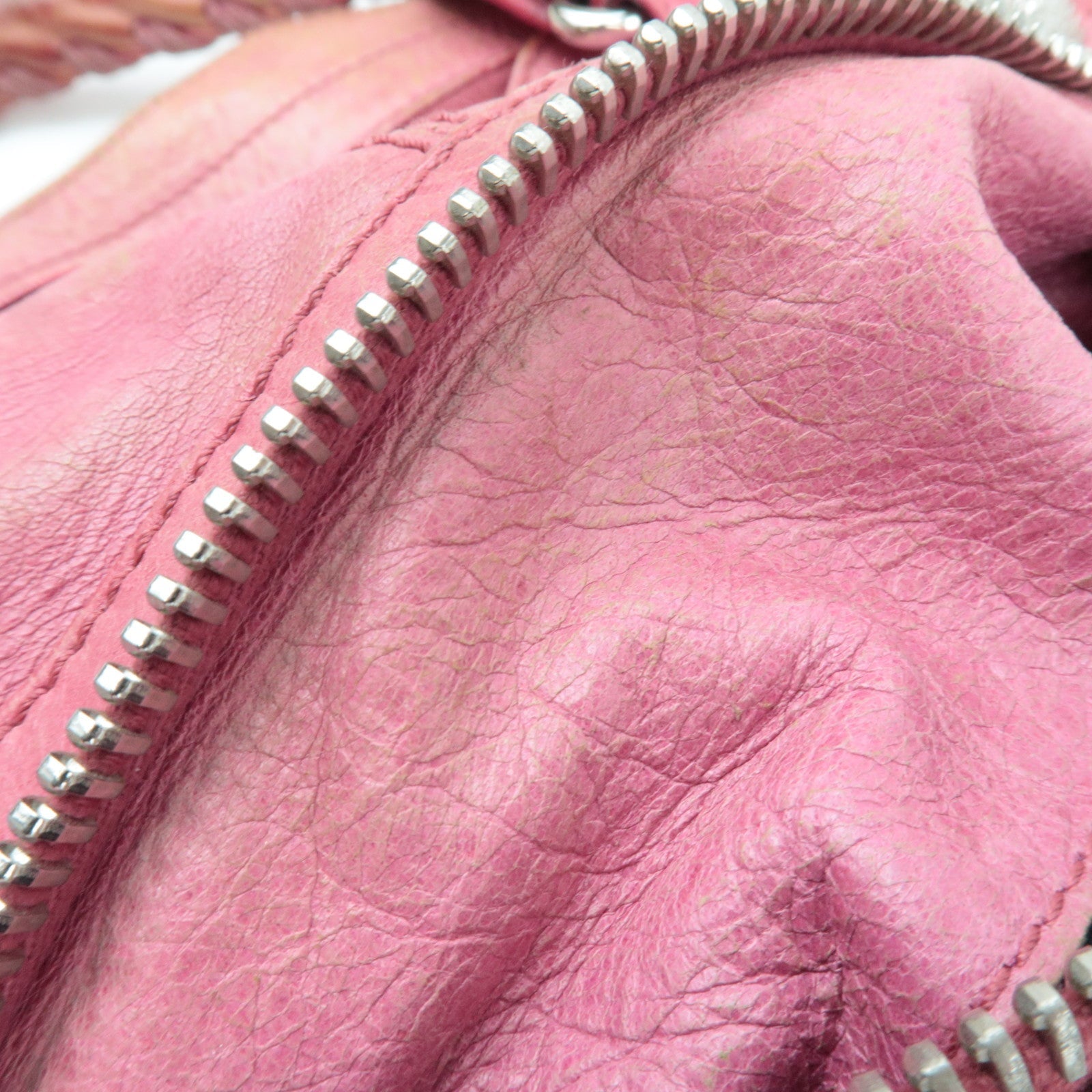 BALENCIAGA The Giant Part Time 2Way Handbag Leather Pink Silver HDW 173082 *Strap