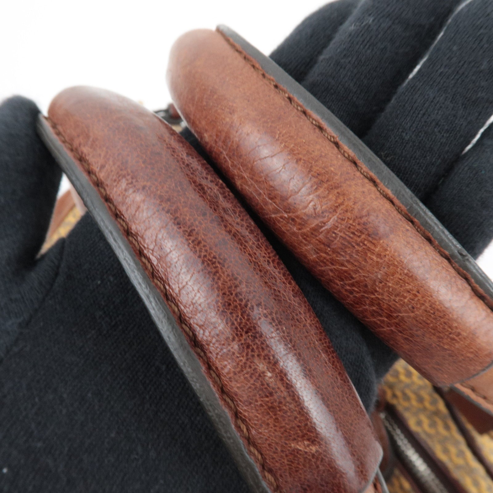 Chloe Paddington Handbag Canvas Leather Beige Gray Brown *Key Lock