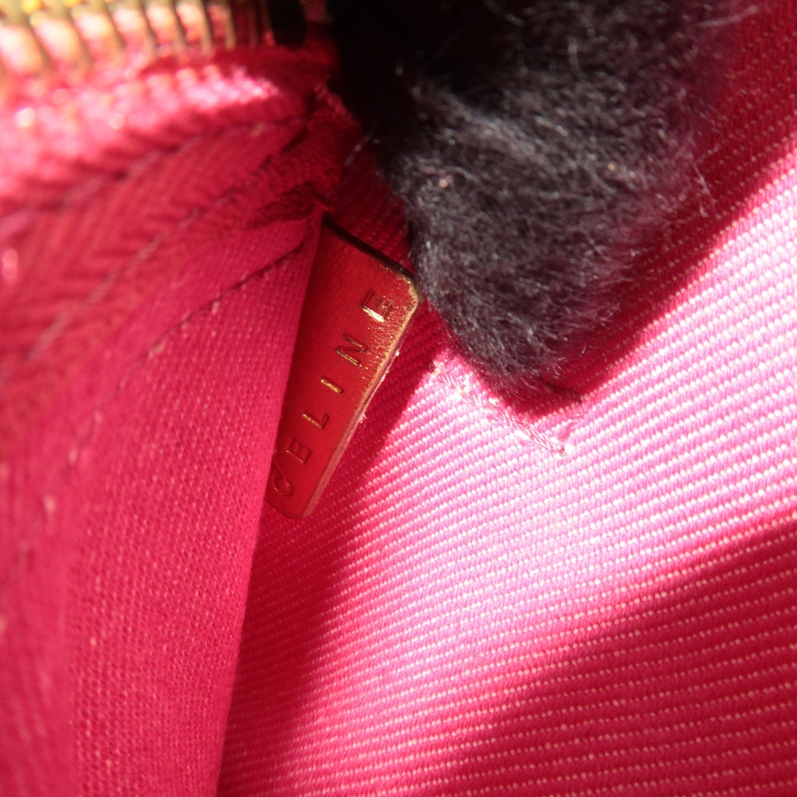 CELINE Paris Macadam Body Bag Canvas Leather Pink Gold *Dust bag