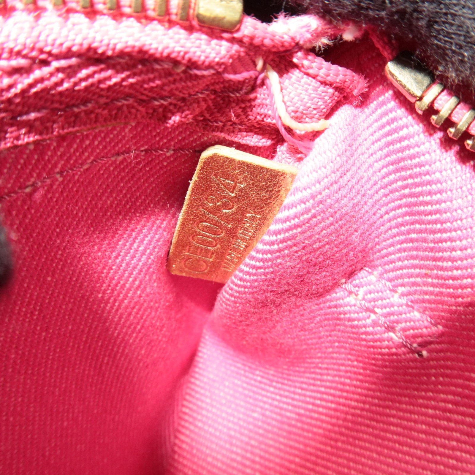 CELINE Paris Macadam Body Bag Canvas Leather Pink Gold *Dust bag