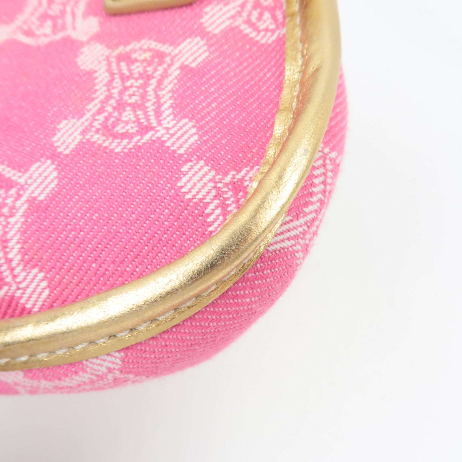 CELINE Paris Macadam Body Bag Canvas Leather Pink Gold *Dust bag