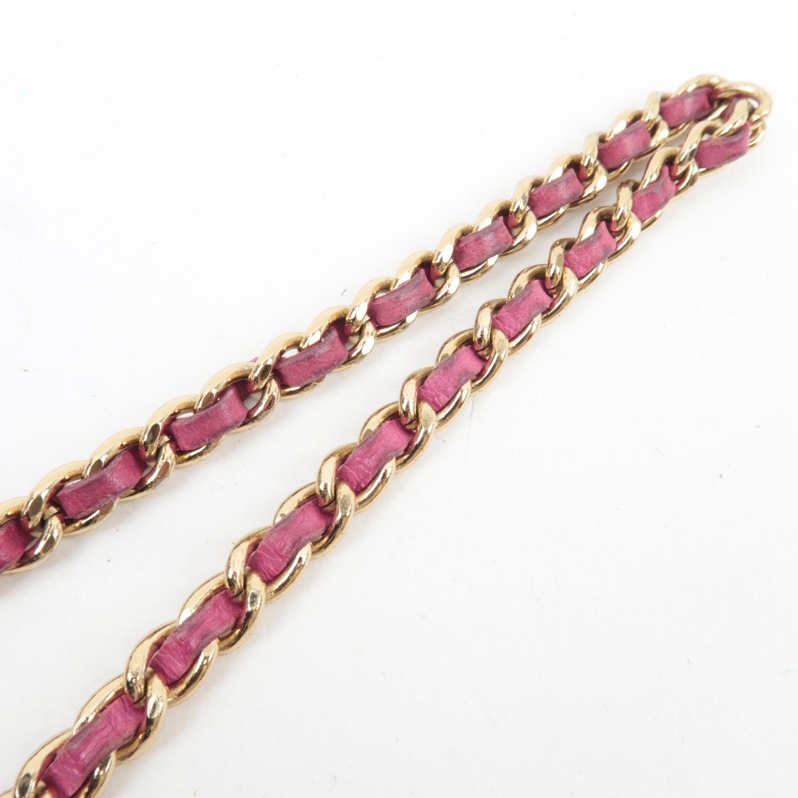 CHANEL Chocolate Bar Chain Shoulder Bag Lambskin Pink Gold HDW 7103887