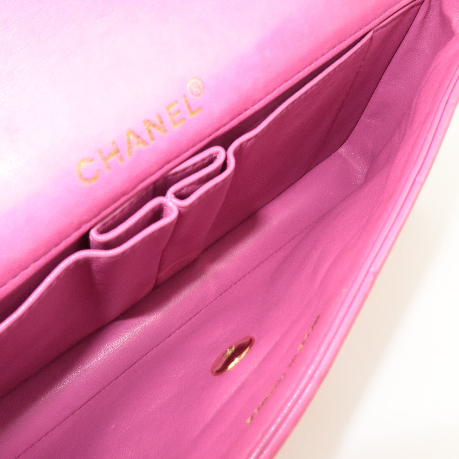 CHANEL Chocolate Bar Chain Shoulder Bag Lambskin Pink Gold HDW 7103887