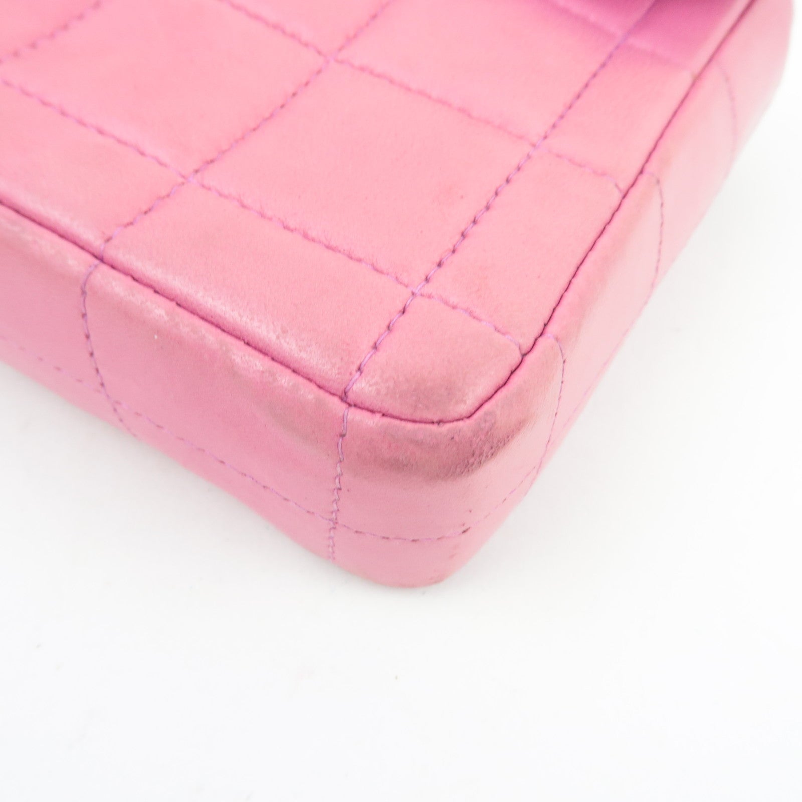 CHANEL Chocolate Bar Chain Shoulder Bag Lambskin Pink Gold HDW 7103887