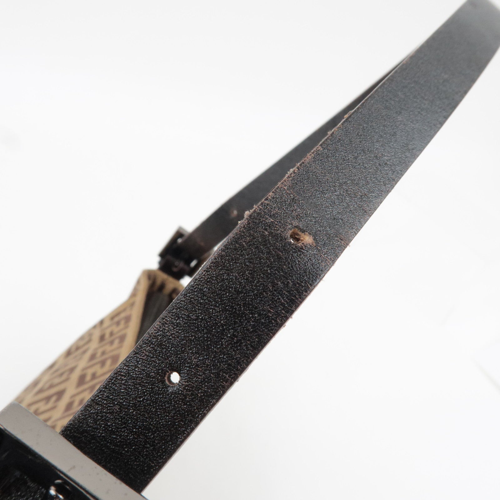 FENDI Zucchino Shoulder Bag Canvas Leather Beige Brown 8BR042