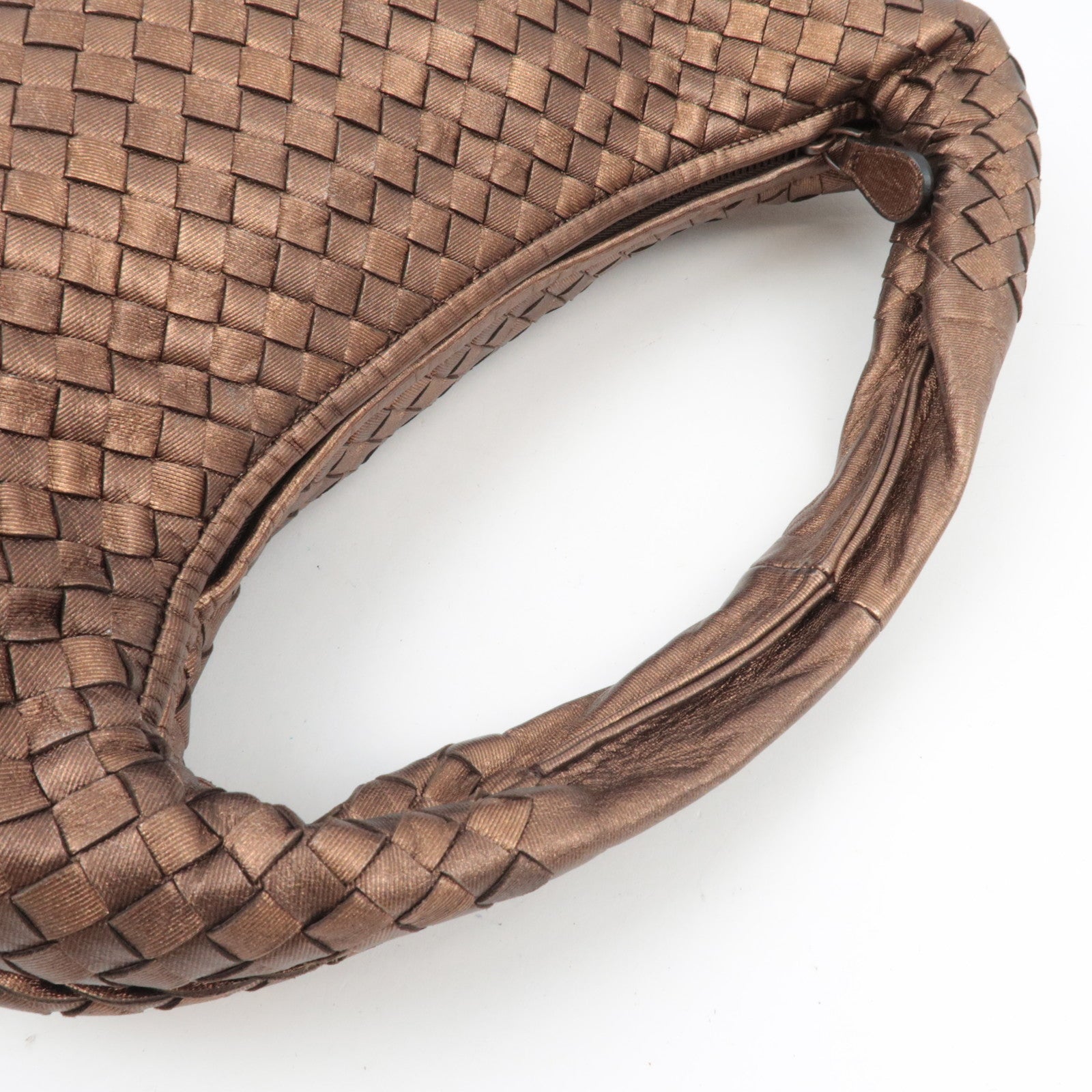 BOTTEGA VENETA Intrecciato Hobo One Shoulder Bag Leather Bronze 115653 *Dust bag
