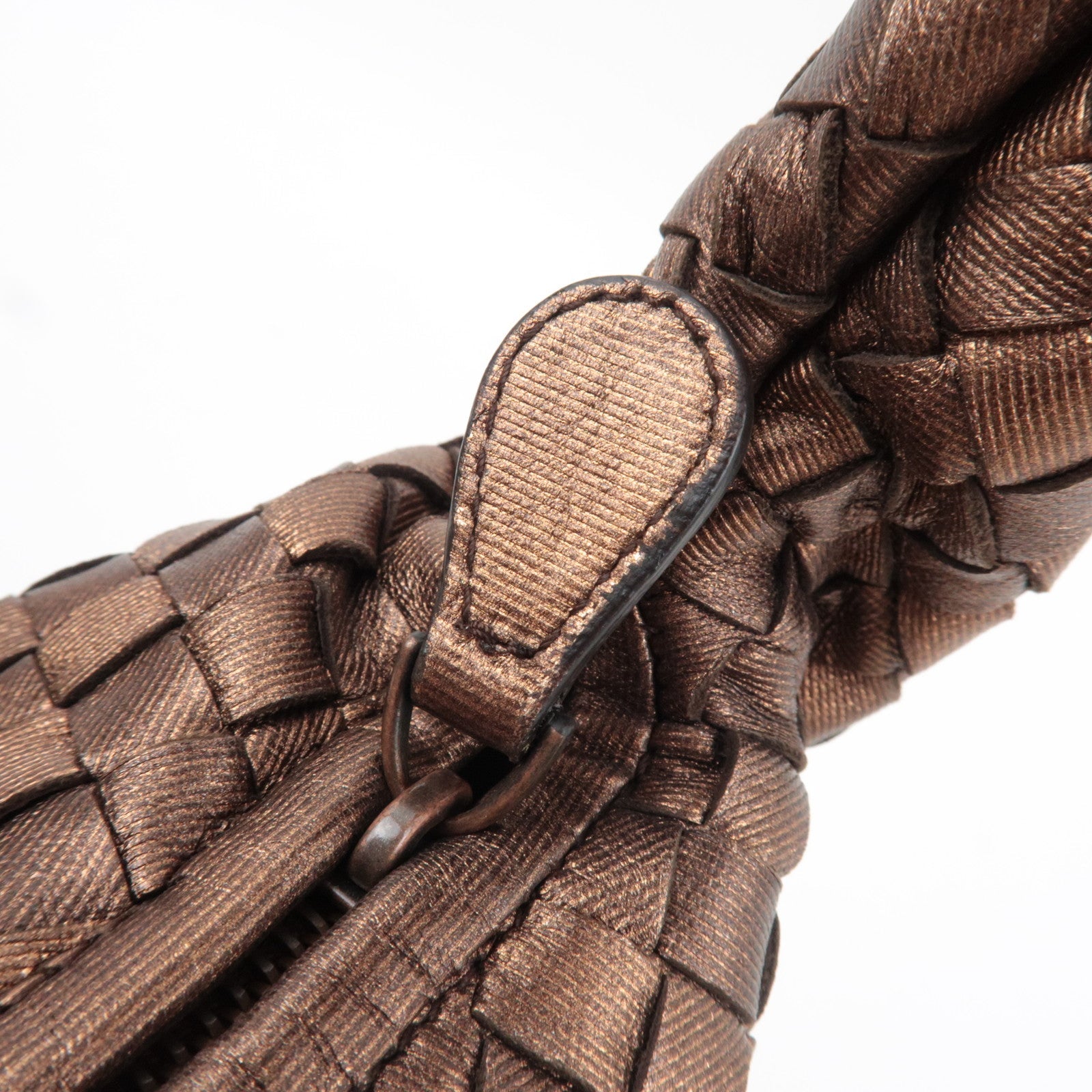 BOTTEGA VENETA Intrecciato Hobo One Shoulder Bag Leather Bronze 115653 *Dust bag