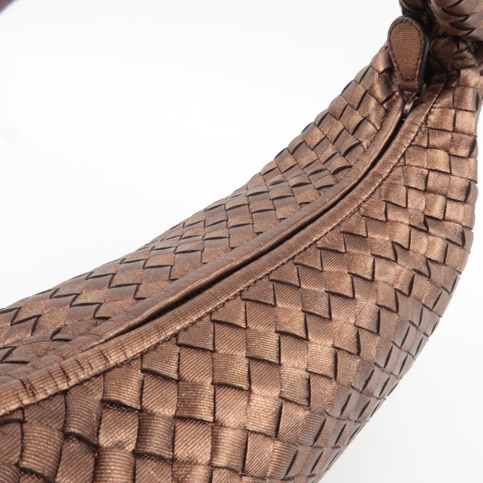 BOTTEGA VENETA Intrecciato Hobo One Shoulder Bag Leather Bronze 115653 *Dust bag