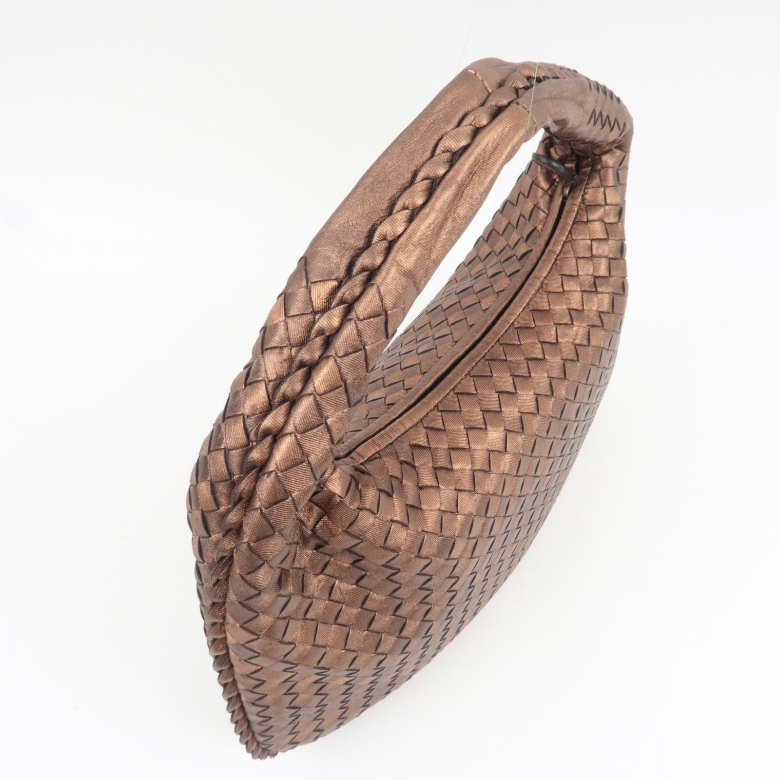 BOTTEGA VENETA Intrecciato Hobo One Shoulder Bag Leather Bronze 115653 *Dust bag