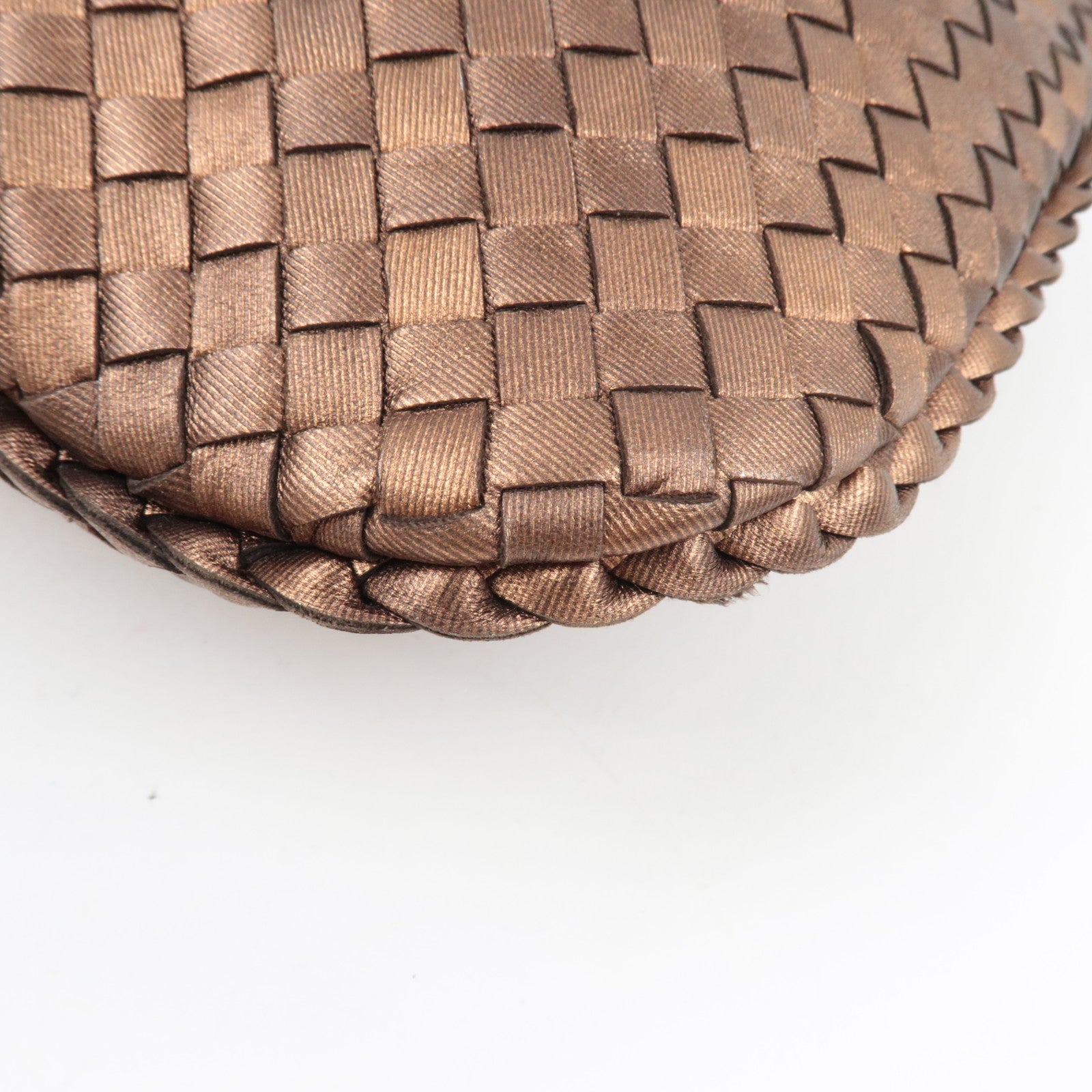 BOTTEGA VENETA Intrecciato Hobo One Shoulder Bag Leather Bronze 115653 *Dust bag