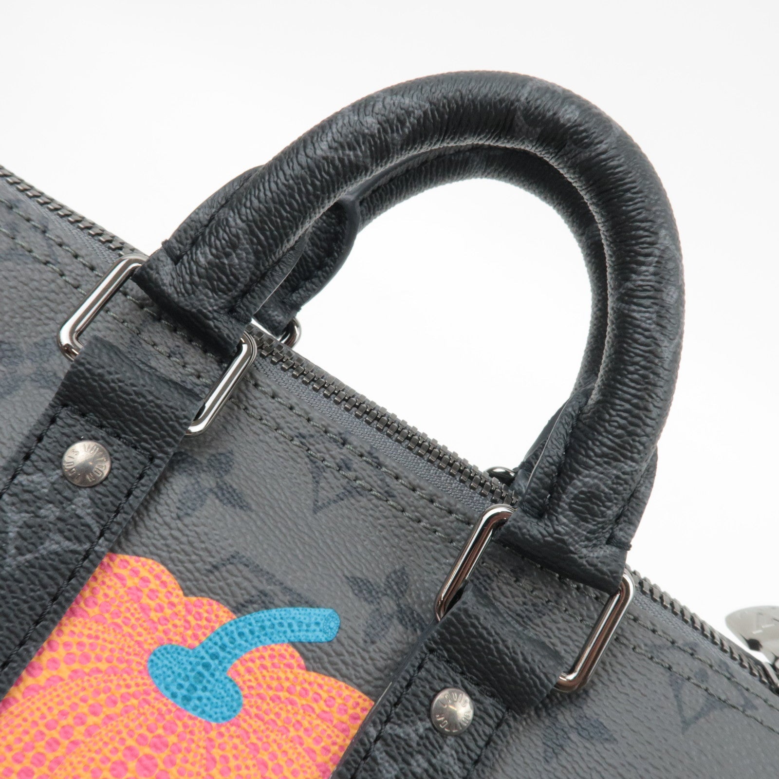 Louis Vuitton Yayoi Kusama Monogram Eclipse Reverse Keepall Bandouliere 25 Handbag M46437 RFID *Box, Dust bag, Strap, Name tag