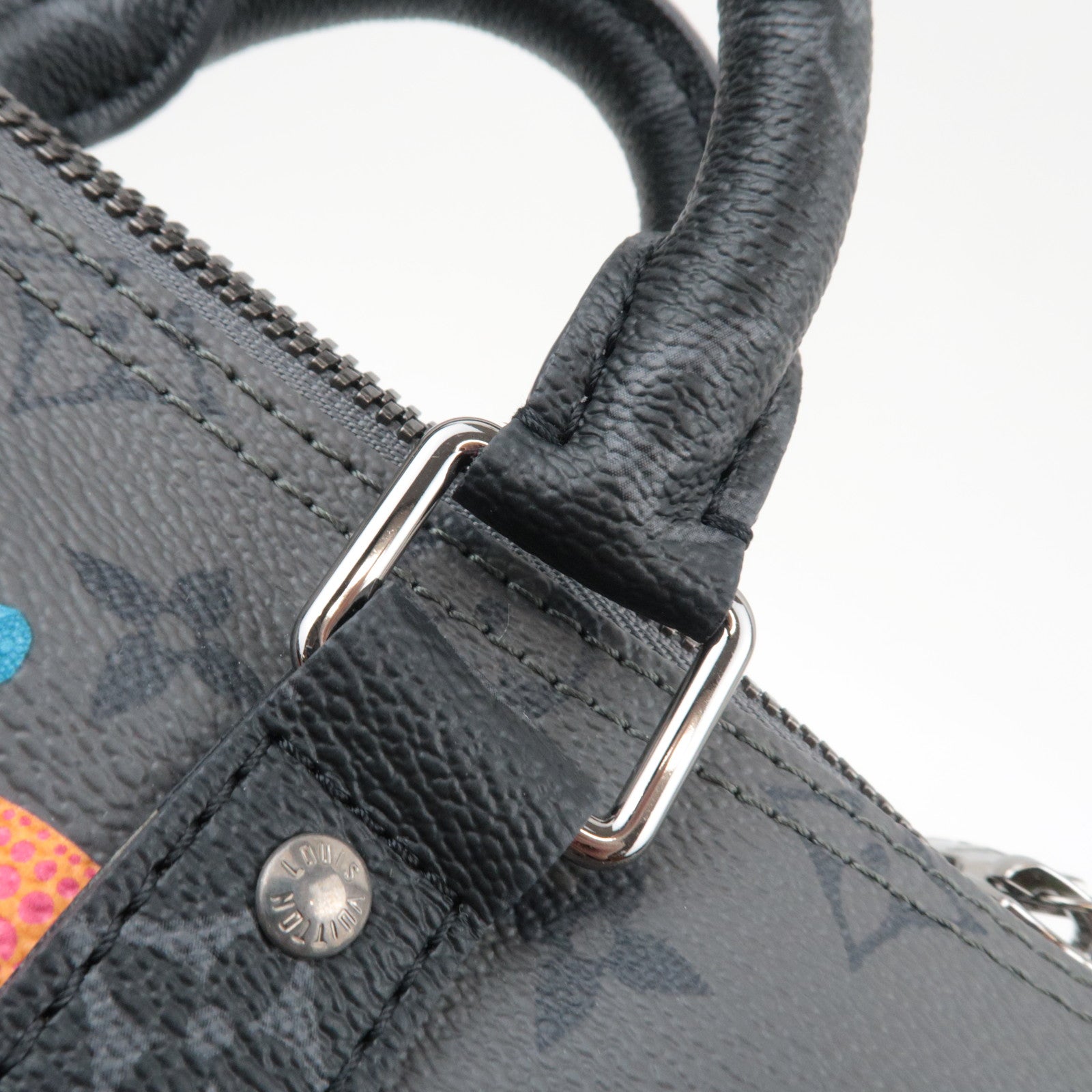 Louis Vuitton Yayoi Kusama Monogram Eclipse Reverse Keepall Bandouliere 25 Handbag M46437 RFID *Box, Dust bag, Strap, Name tag