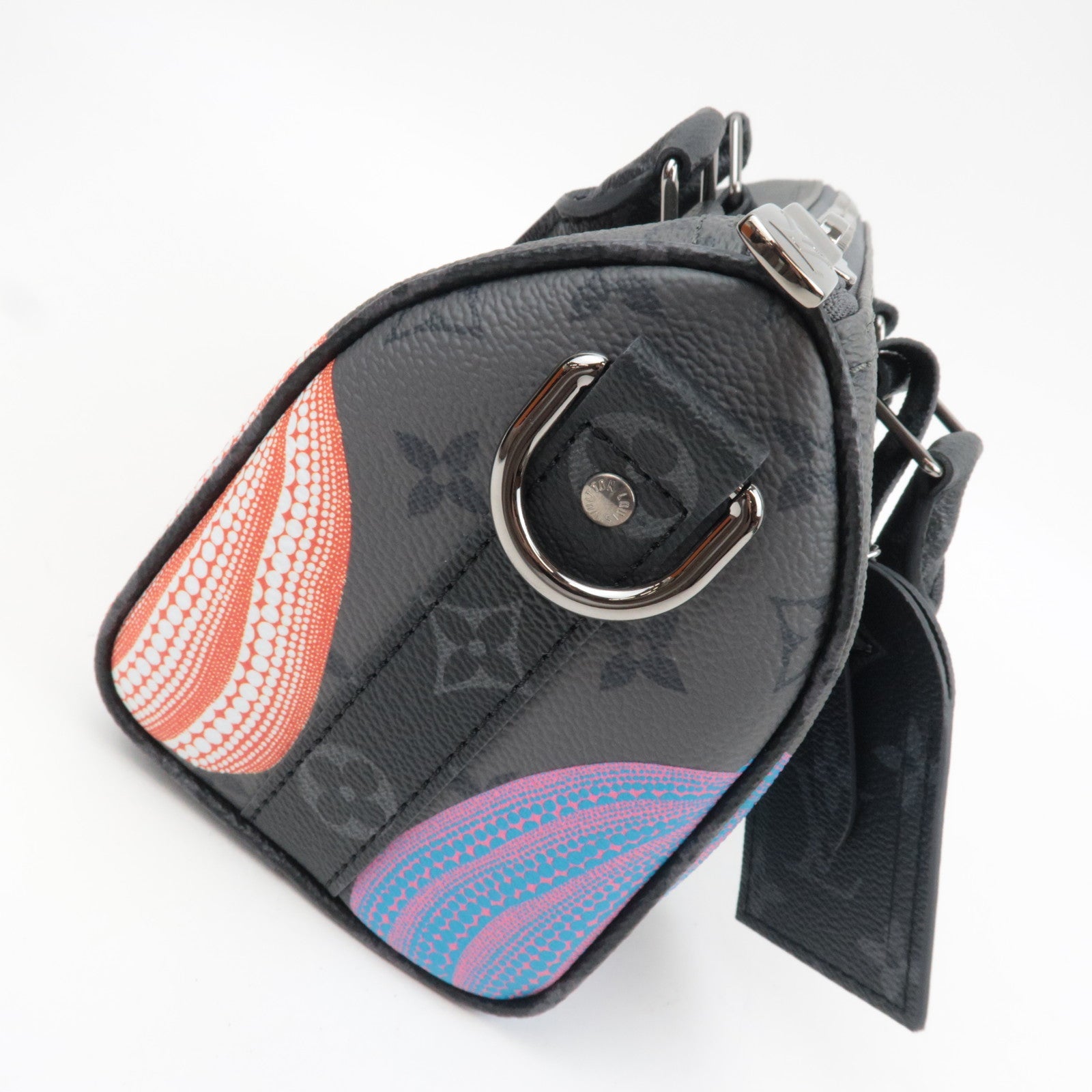 Louis Vuitton Yayoi Kusama Monogram Eclipse Reverse Keepall Bandouliere 25 Handbag M46437 RFID *Box, Dust bag, Strap, Name tag