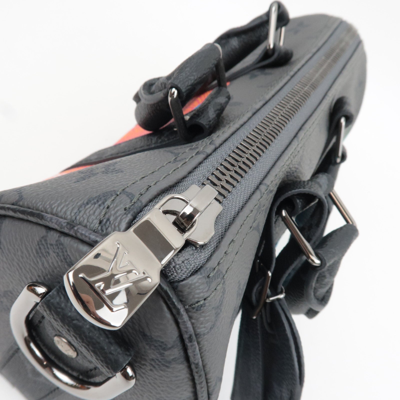 Louis Vuitton Yayoi Kusama Monogram Eclipse Reverse Keepall Bandouliere 25 Handbag M46437 RFID *Box, Dust bag, Strap, Name tag