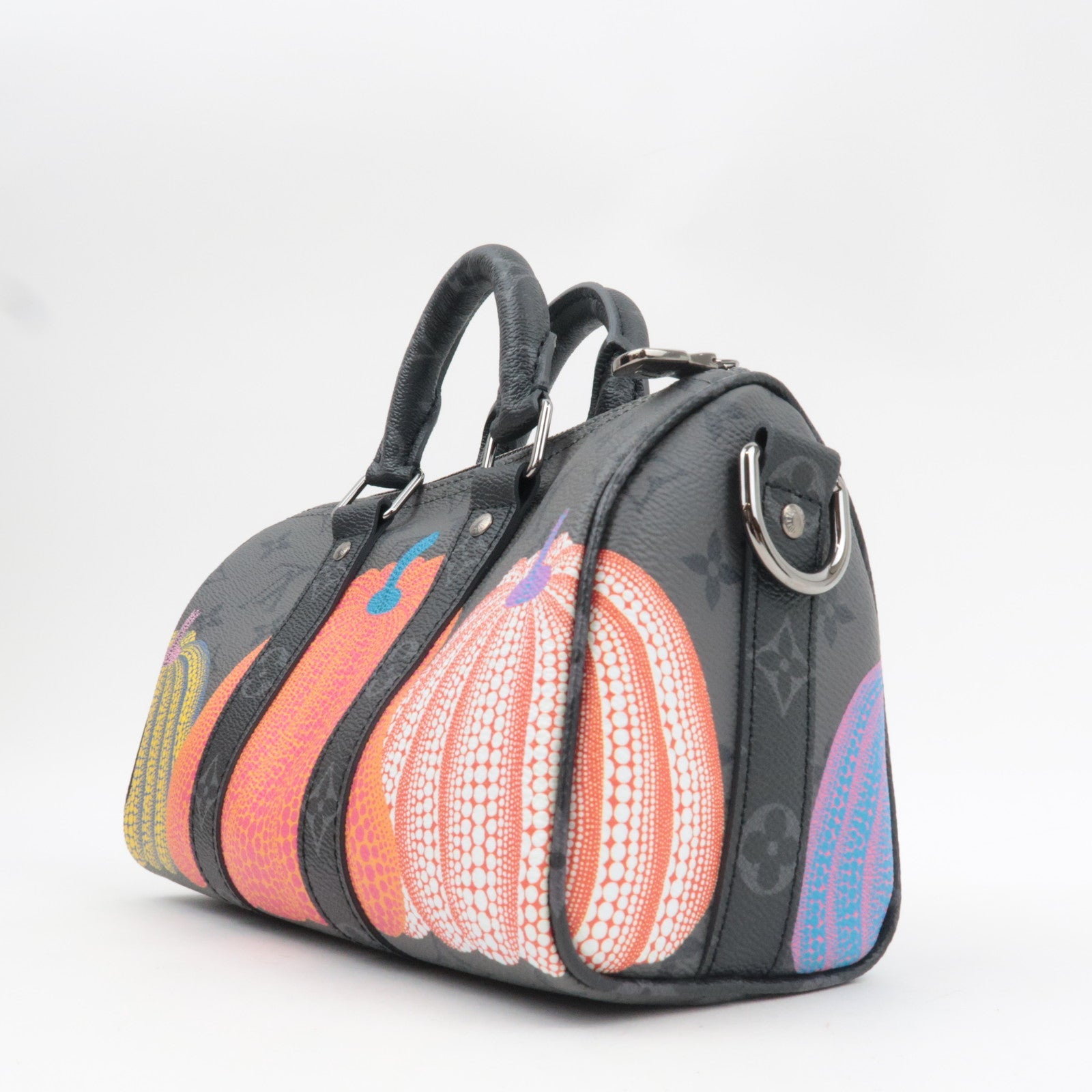 Louis Vuitton Yayoi Kusama Monogram Eclipse Reverse Keepall Bandouliere 25 Handbag M46437 RFID *Box, Dust bag, Strap, Name tag