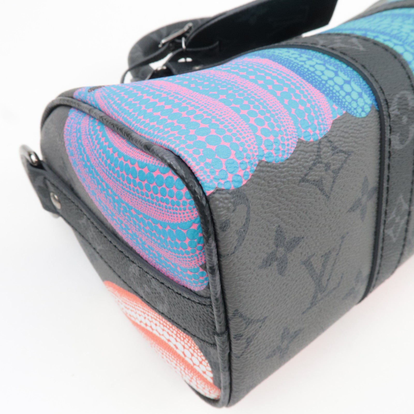 Louis Vuitton Yayoi Kusama Monogram Eclipse Reverse Keepall Bandouliere 25 Handbag M46437 RFID *Box, Dust bag, Strap, Name tag