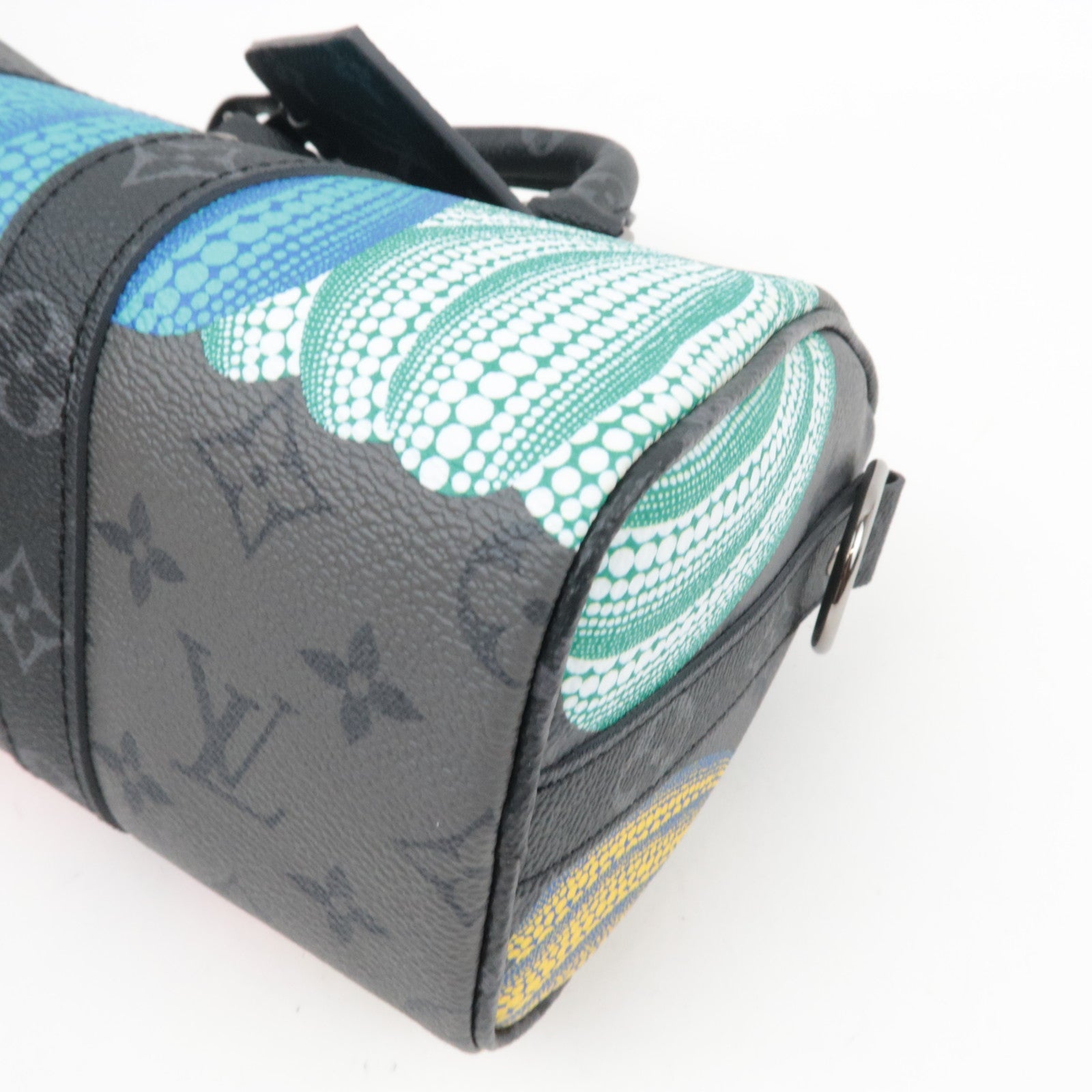 Louis Vuitton Yayoi Kusama Monogram Eclipse Reverse Keepall Bandouliere 25 Handbag M46437 RFID *Box, Dust bag, Strap, Name tag