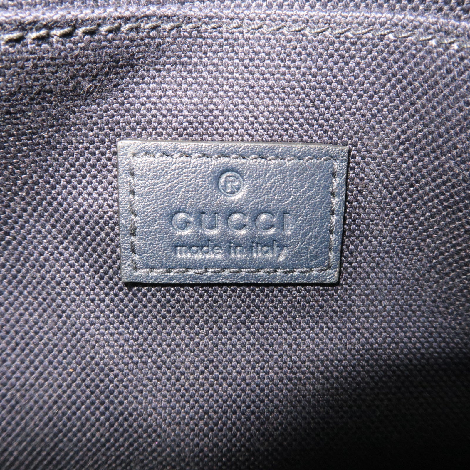 GUCCI GG Denim Small Crossbody Bag Leather Navy 849009