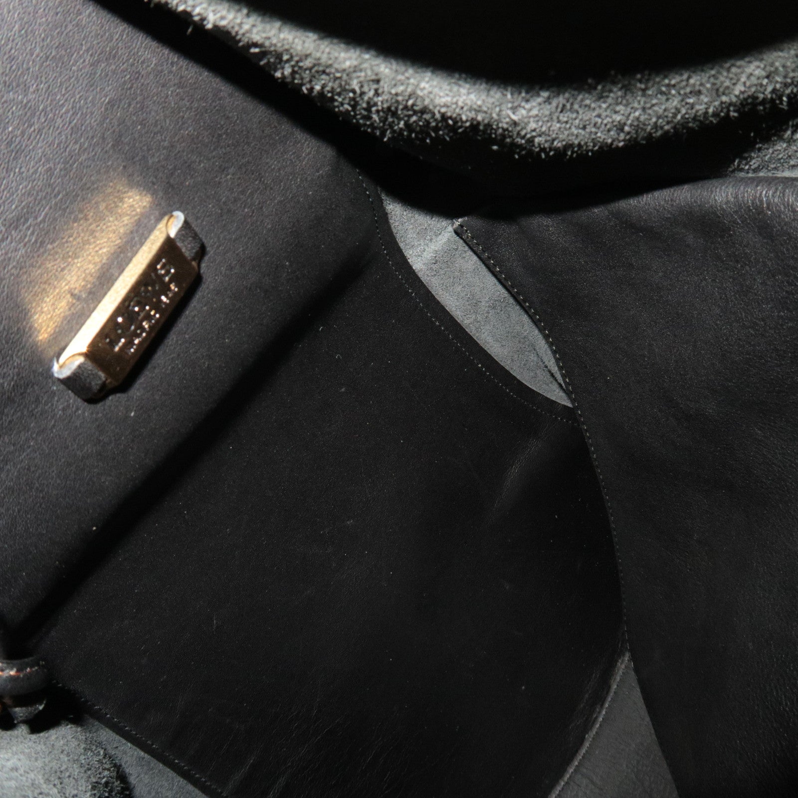 LOEWE Anton Sling Bag Shoulder Bag Leather Black Gold HDW *Pouch