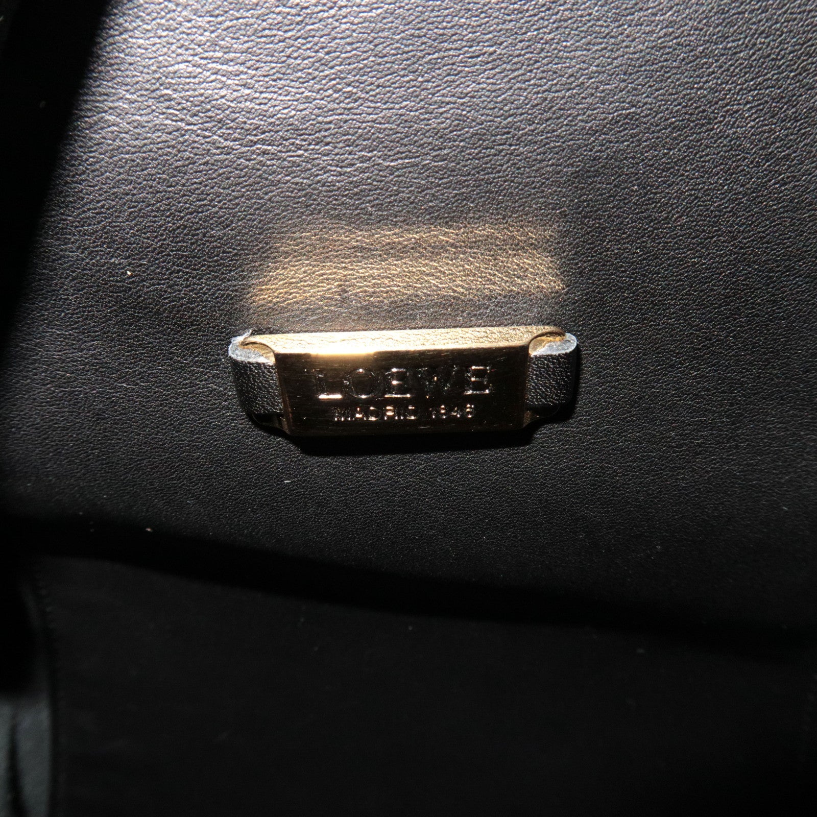 LOEWE Anton Sling Bag Shoulder Bag Leather Black Gold HDW *Pouch