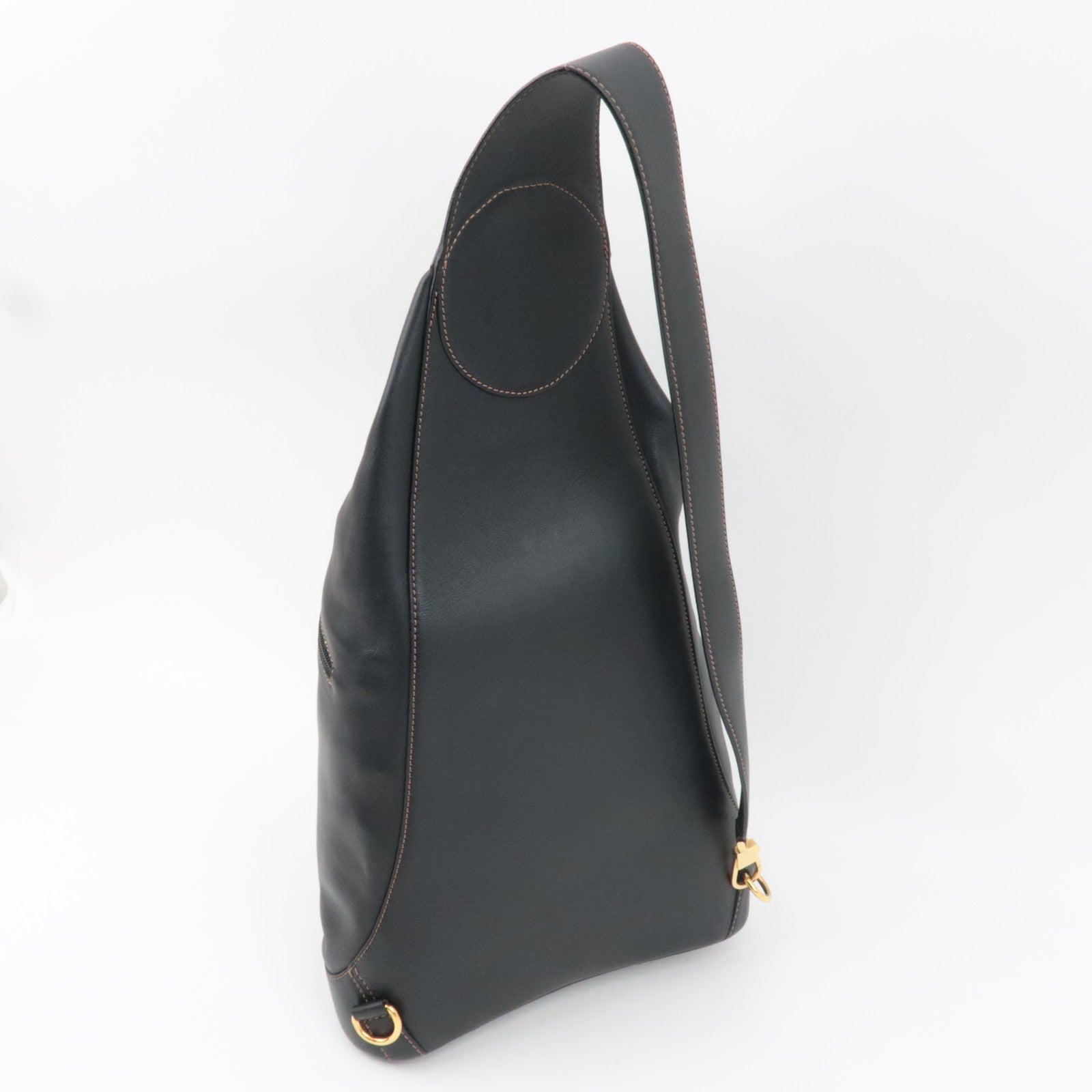 LOEWE Anton Sling Bag Shoulder Bag Leather Black Gold HDW *Pouch