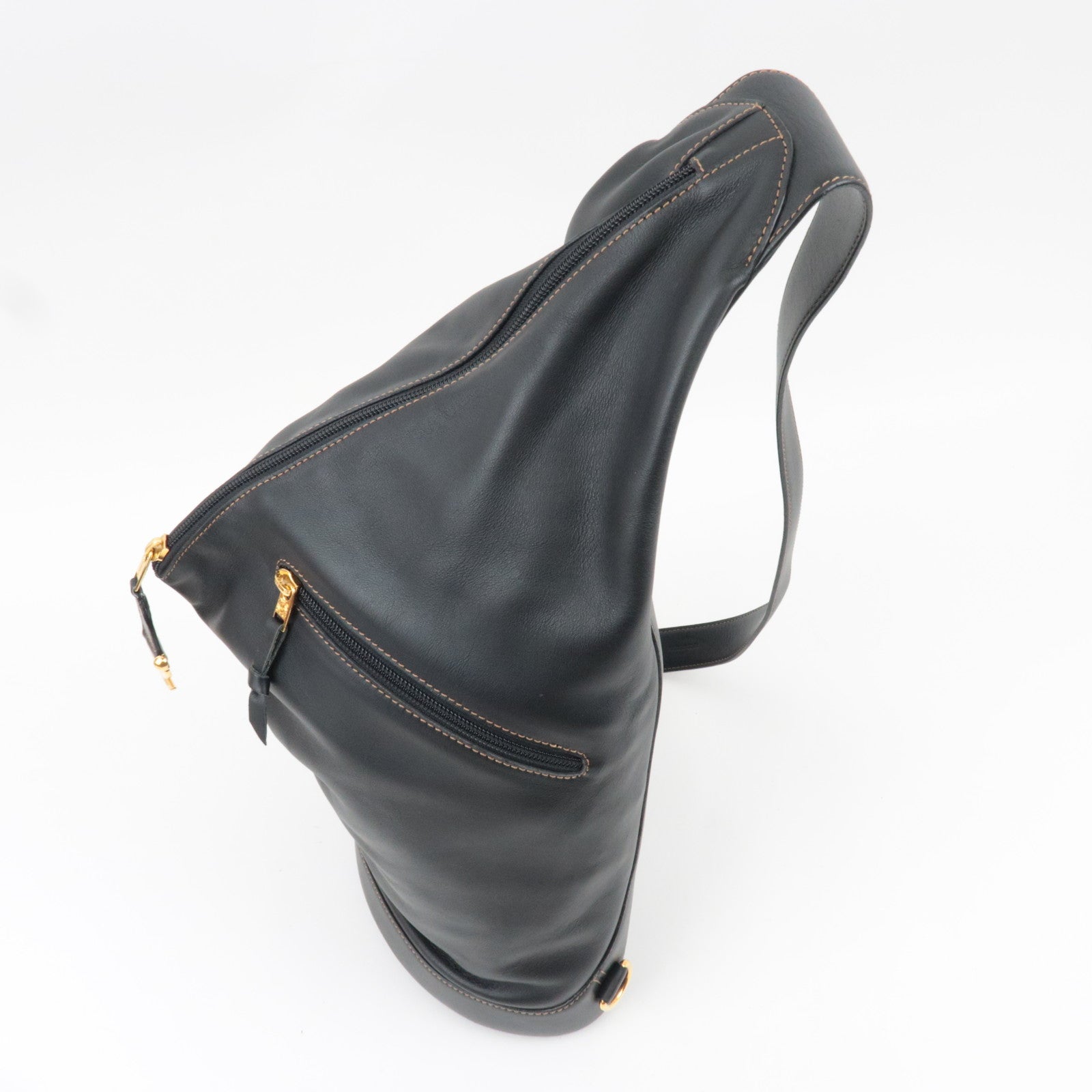 LOEWE Anton Sling Bag Shoulder Bag Leather Black Gold HDW *Pouch