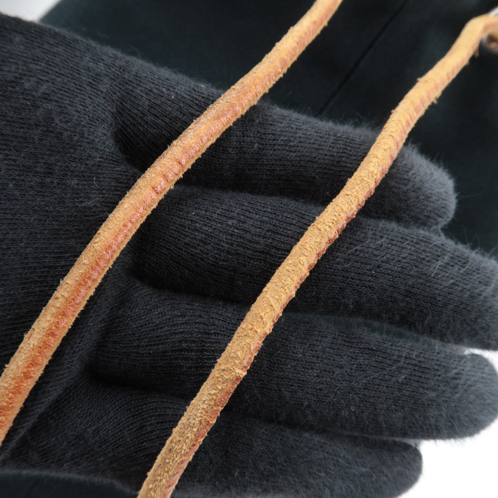 HERMES Polochon Mimile GM Shoulder Bag Canvas Leather Black