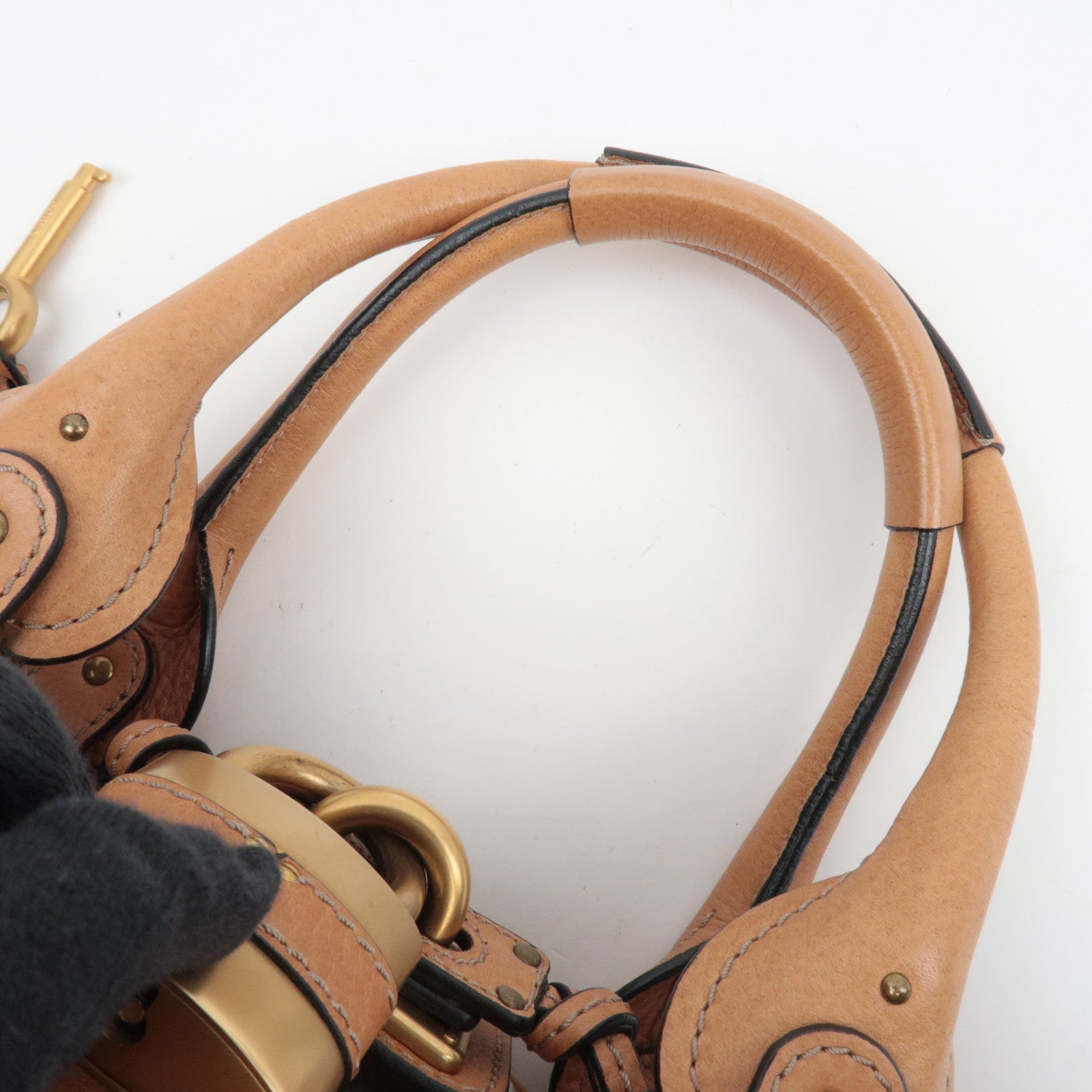 Chloe Paddington Handbag Leather Light Brown *Key Lock